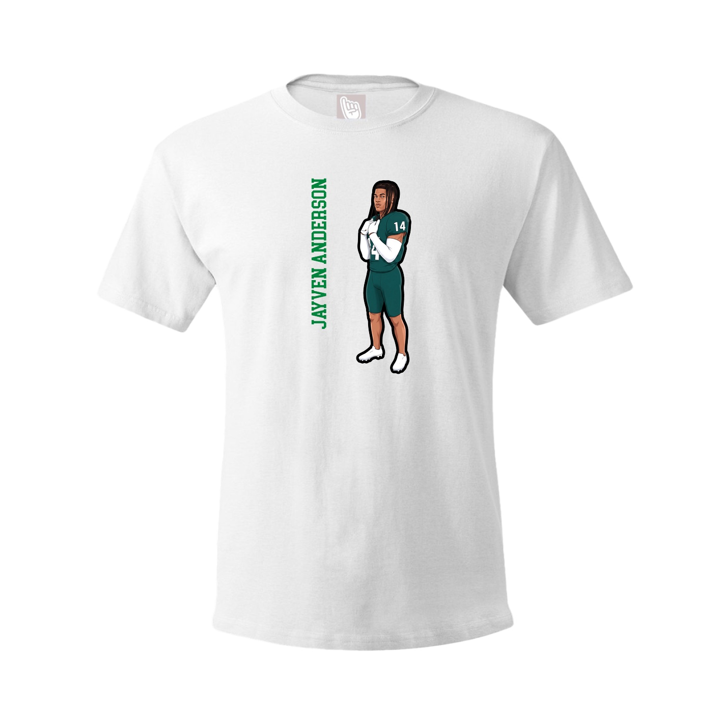 Tee — Name Vertical in White