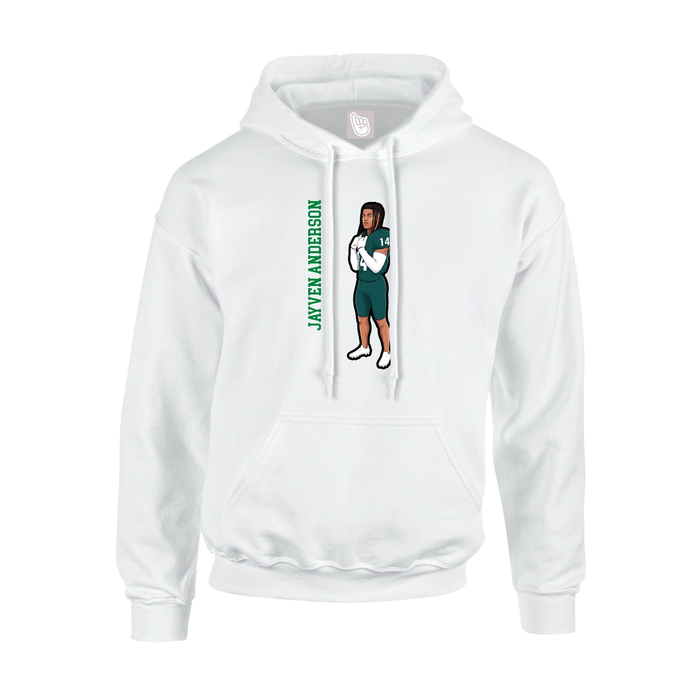 Hoodie — Name Vertical in White