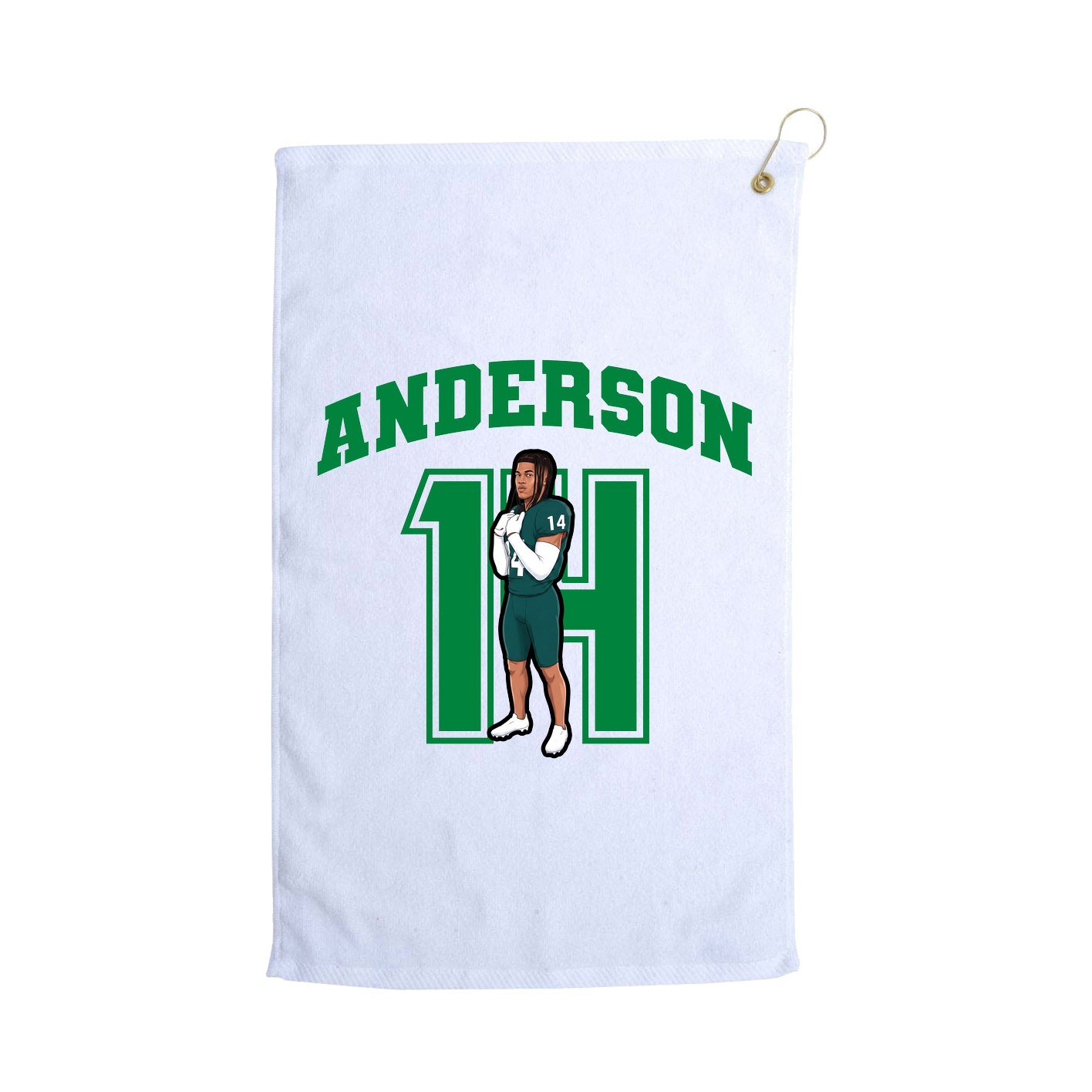 Golf Towel — Number in White