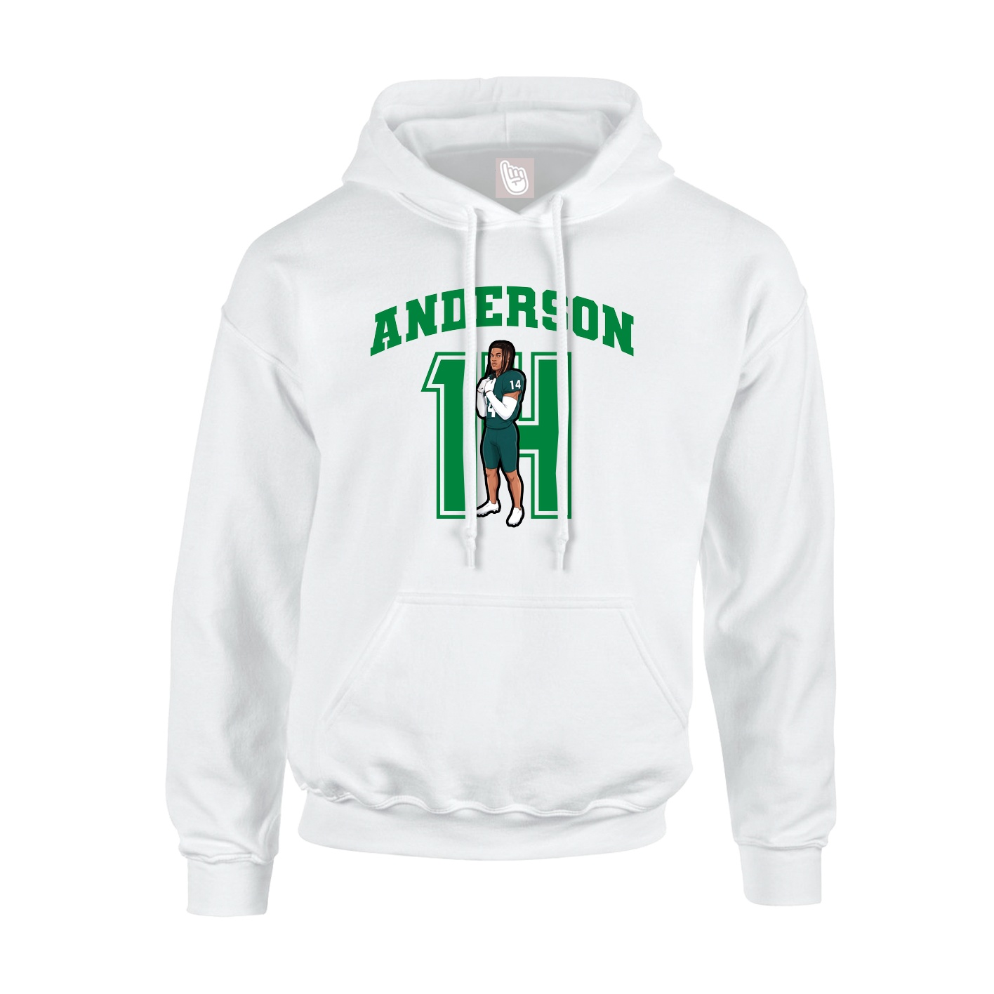 Youth Hoodie — Number in White