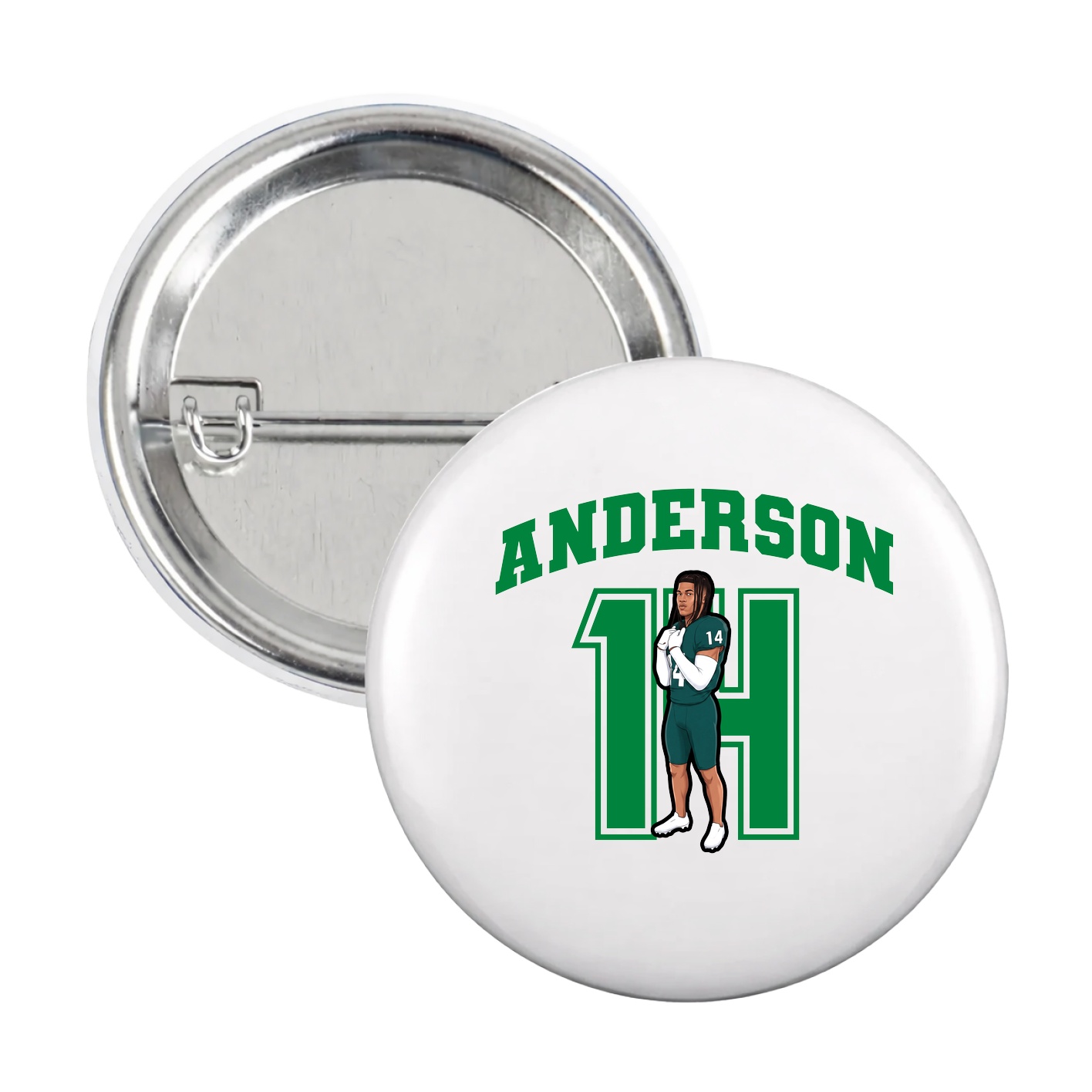 Game Day Button — Number in White