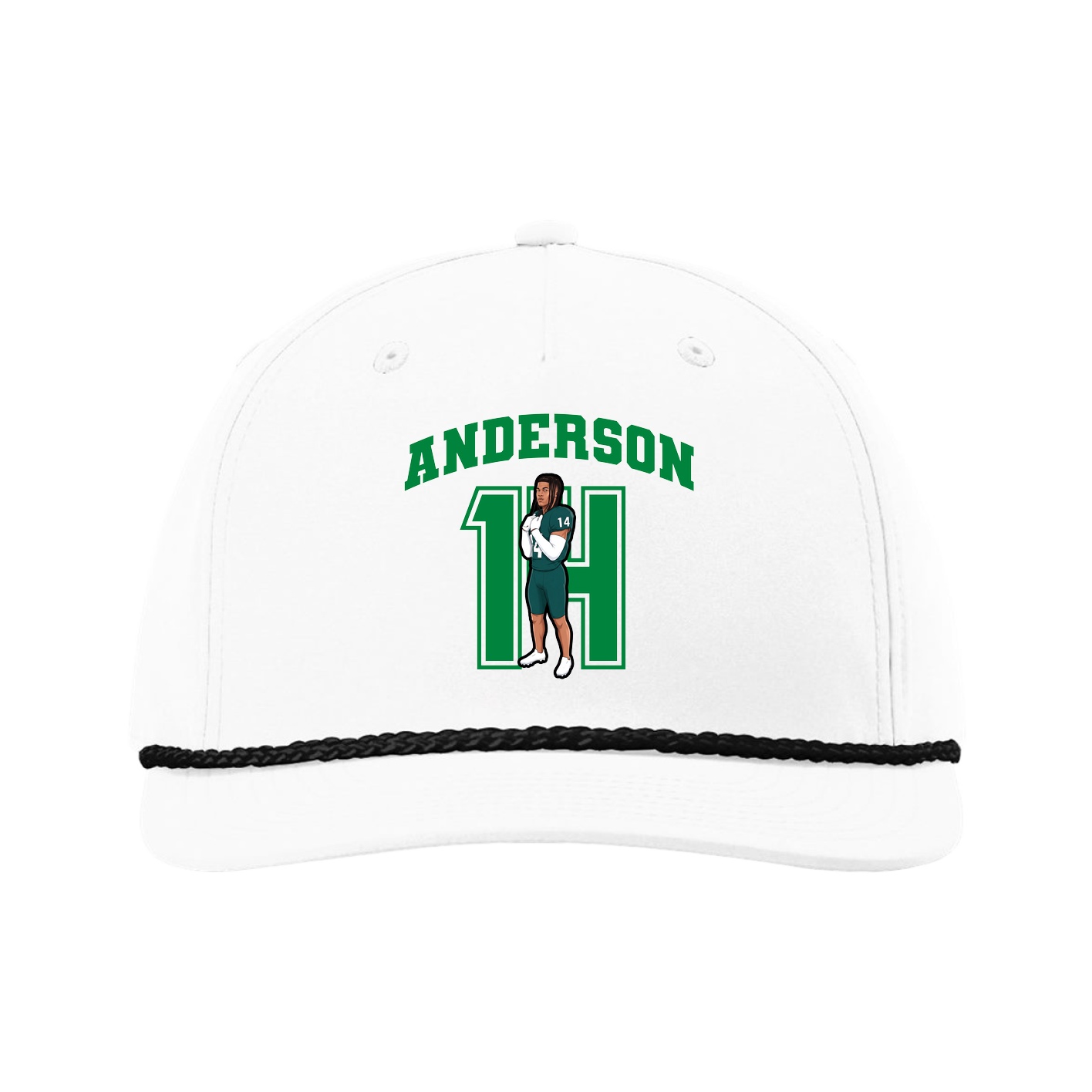 Five-Panel Classic Rope Cap — Number in White