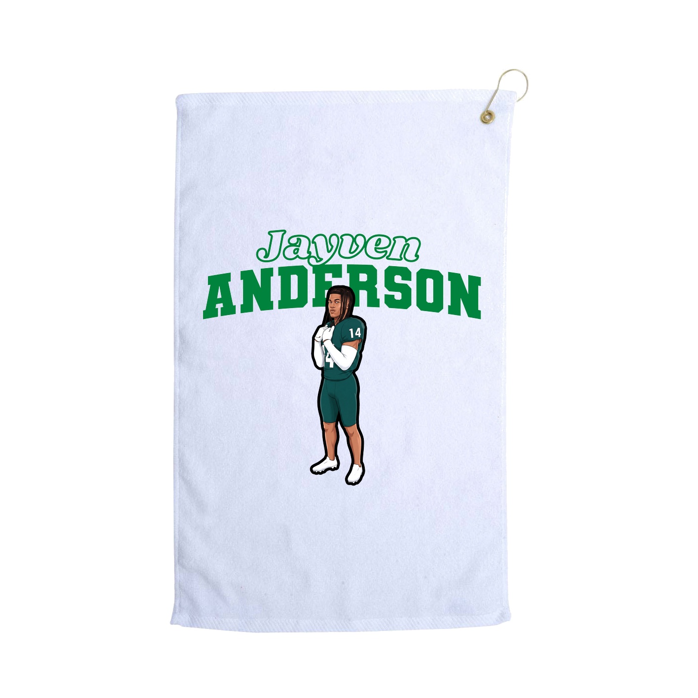 Golf Towel — Name Arch in White
