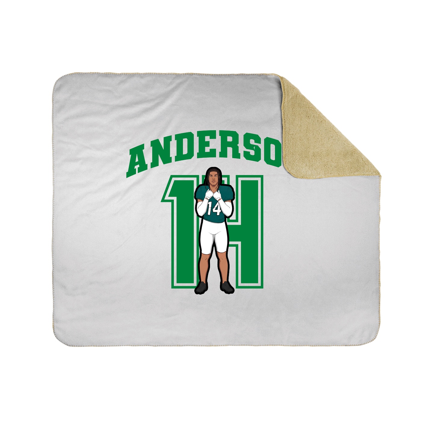 Throw Blanket — Number in White