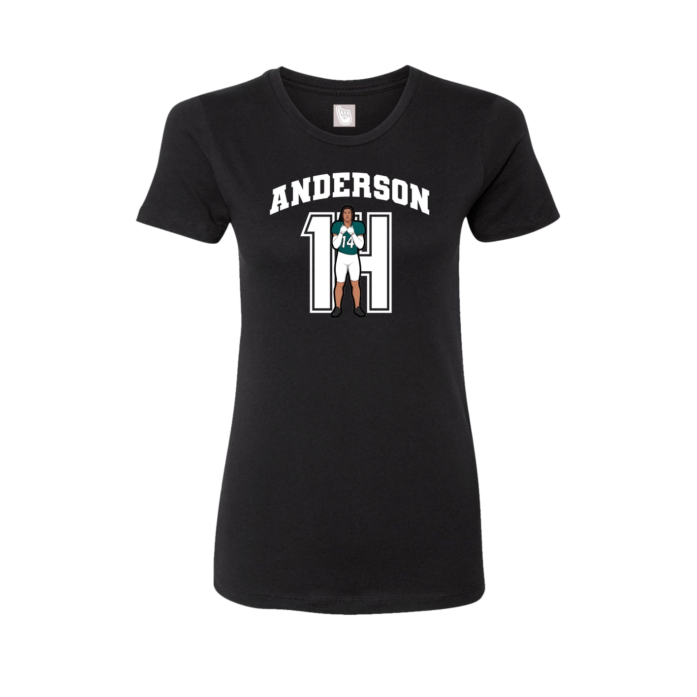 Fitted Women's Tee — Number in Black