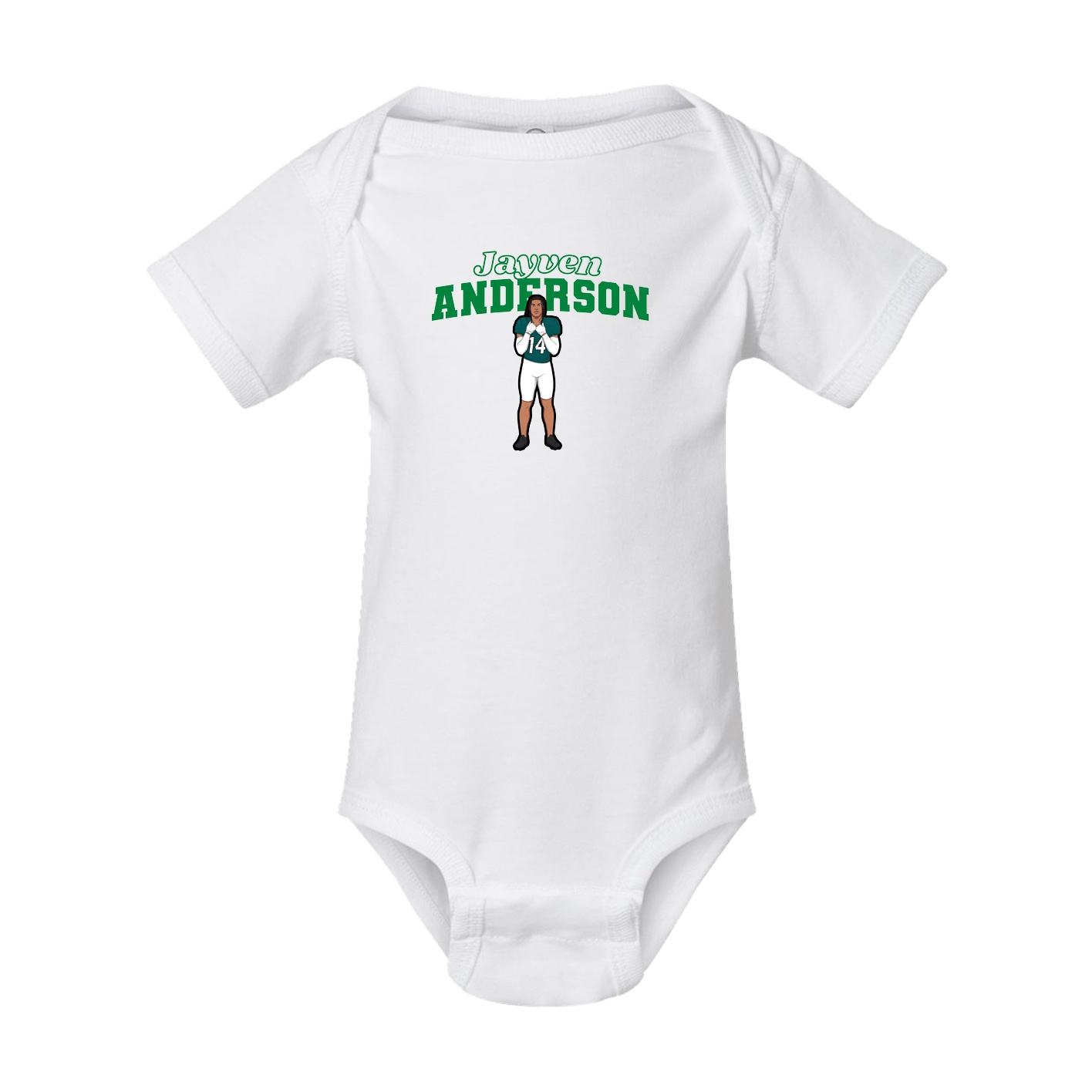Baby Onesie — Name Arch in White