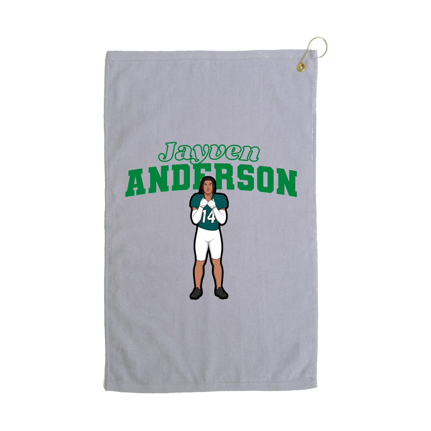 Golf Towel — Name Arch in Grey