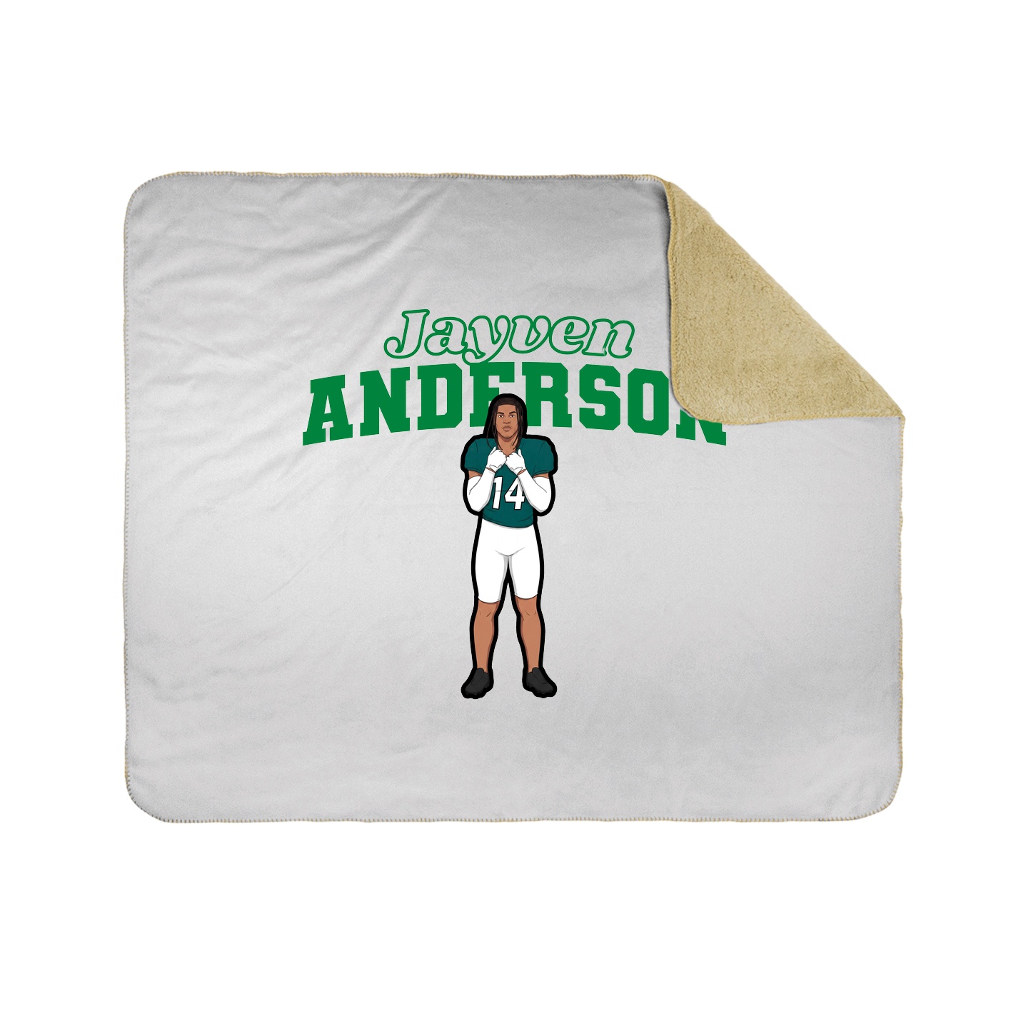 Throw Blanket — Name Arch in White