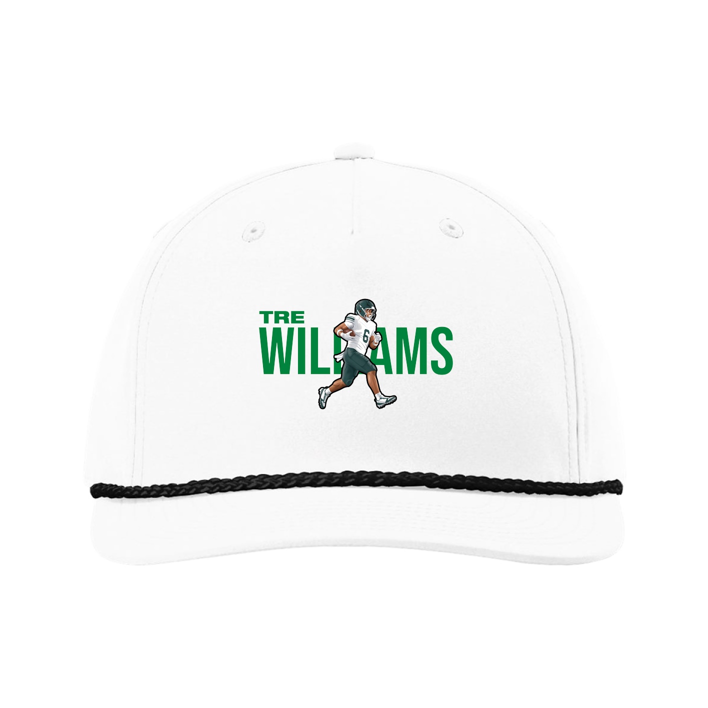 Five-Panel Classic Rope Cap — Player Name in White