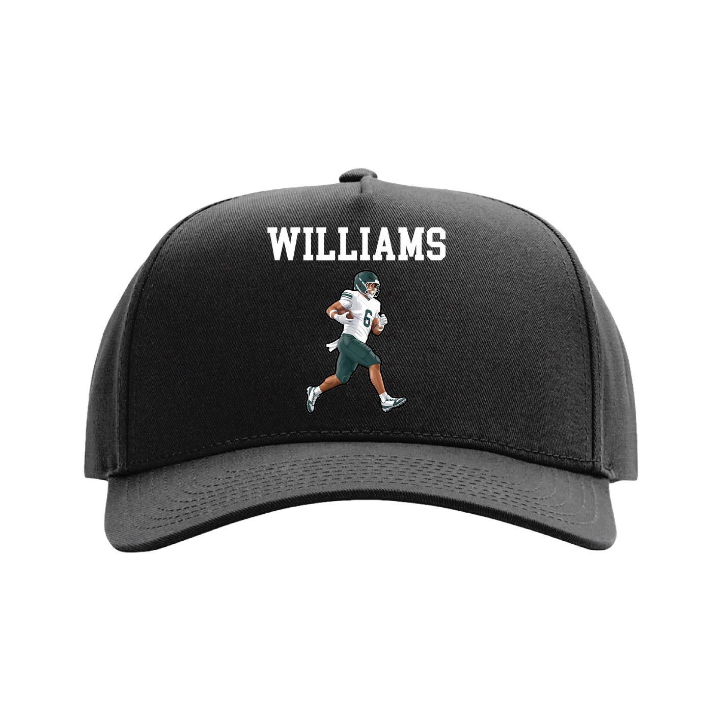 Full Fabric Five-Panel Champ Cap — Shirsey in Black