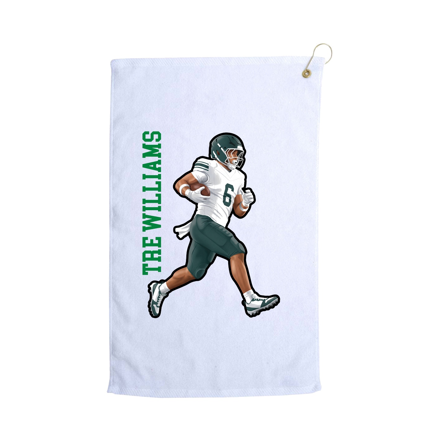 Golf Towel — Name Vertical in White