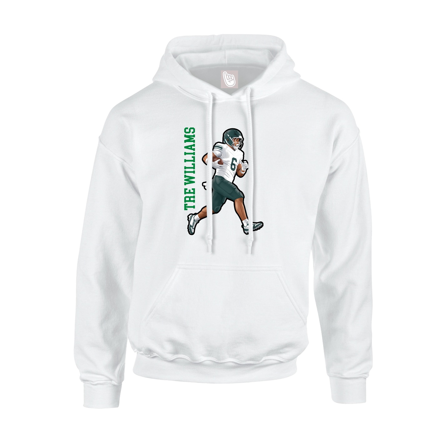 Hoodie — Name Vertical in White