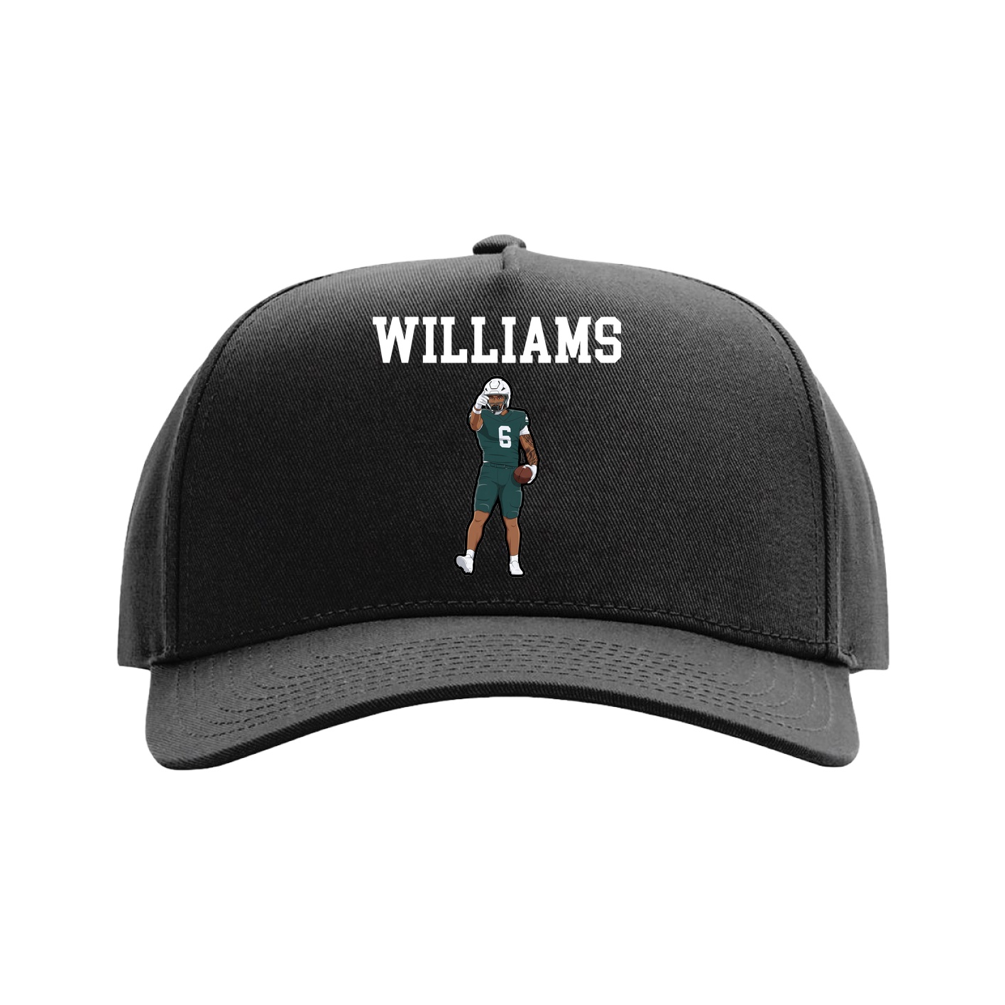 Full Fabric Five-Panel Champ Cap — Shirsey in Black