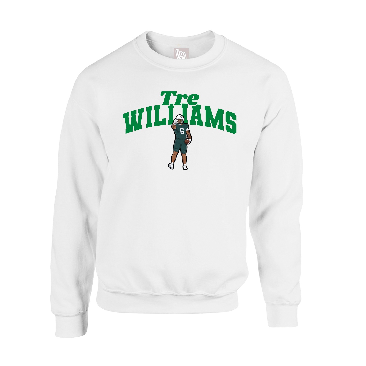 Fleece Crew — Signature Arch in White