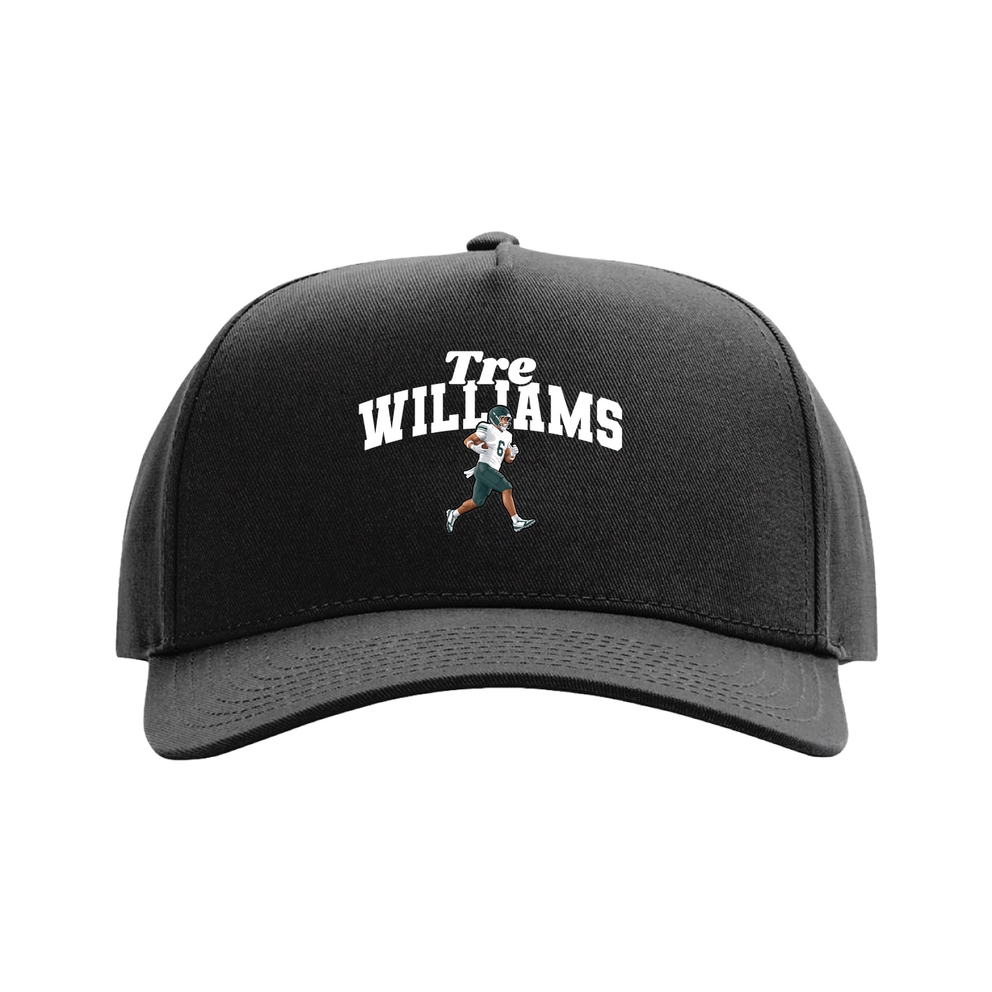 Full Fabric Five-Panel Champ Cap — Signature Arch in Black