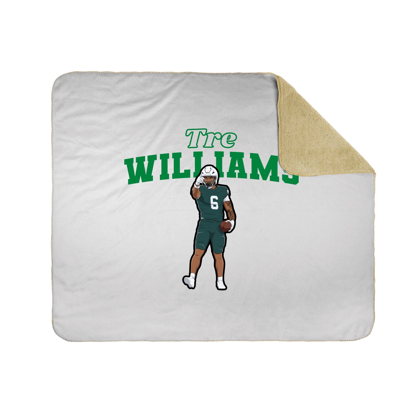 Throw Blanket — Name Arch in White