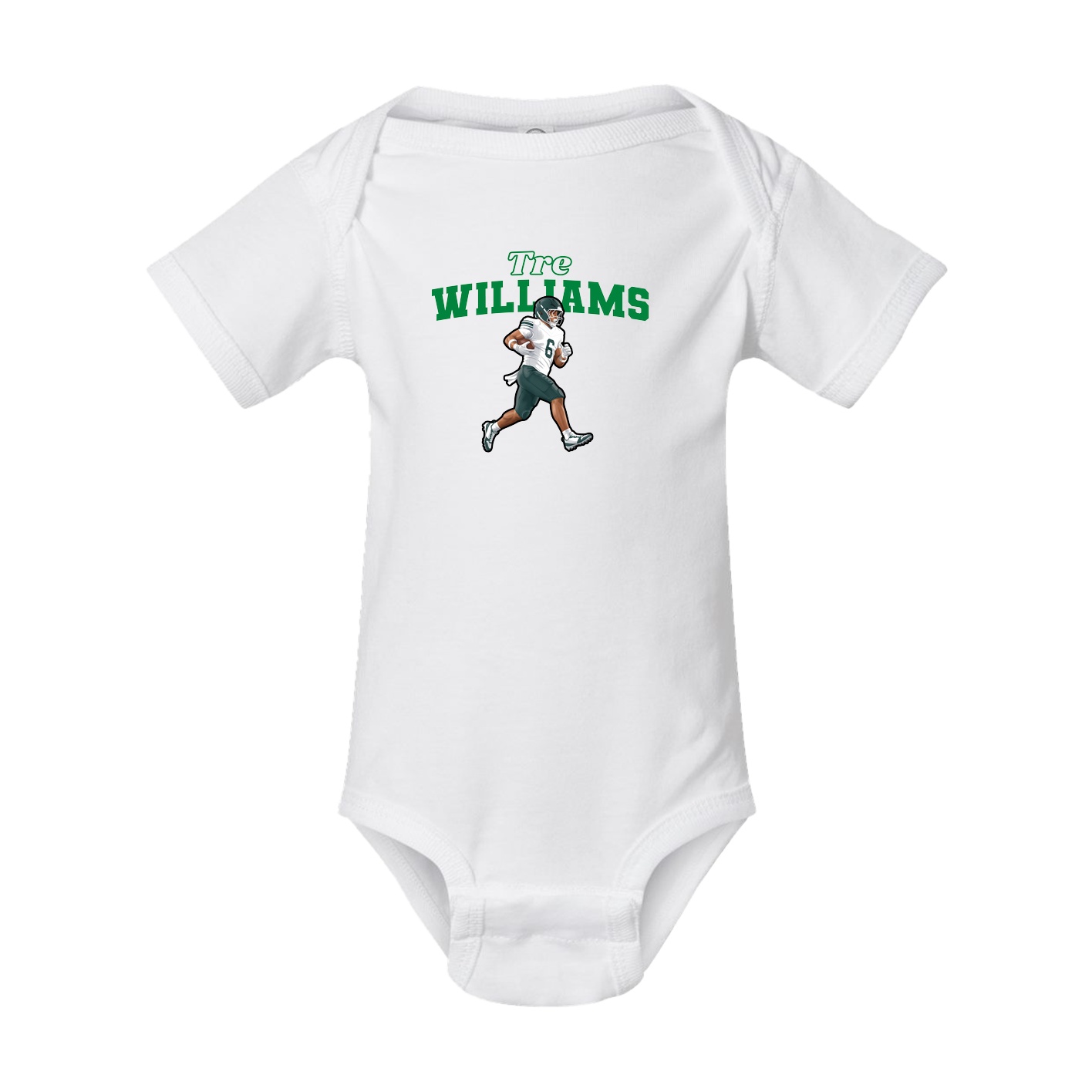 Baby Onesie — Name Arch in White