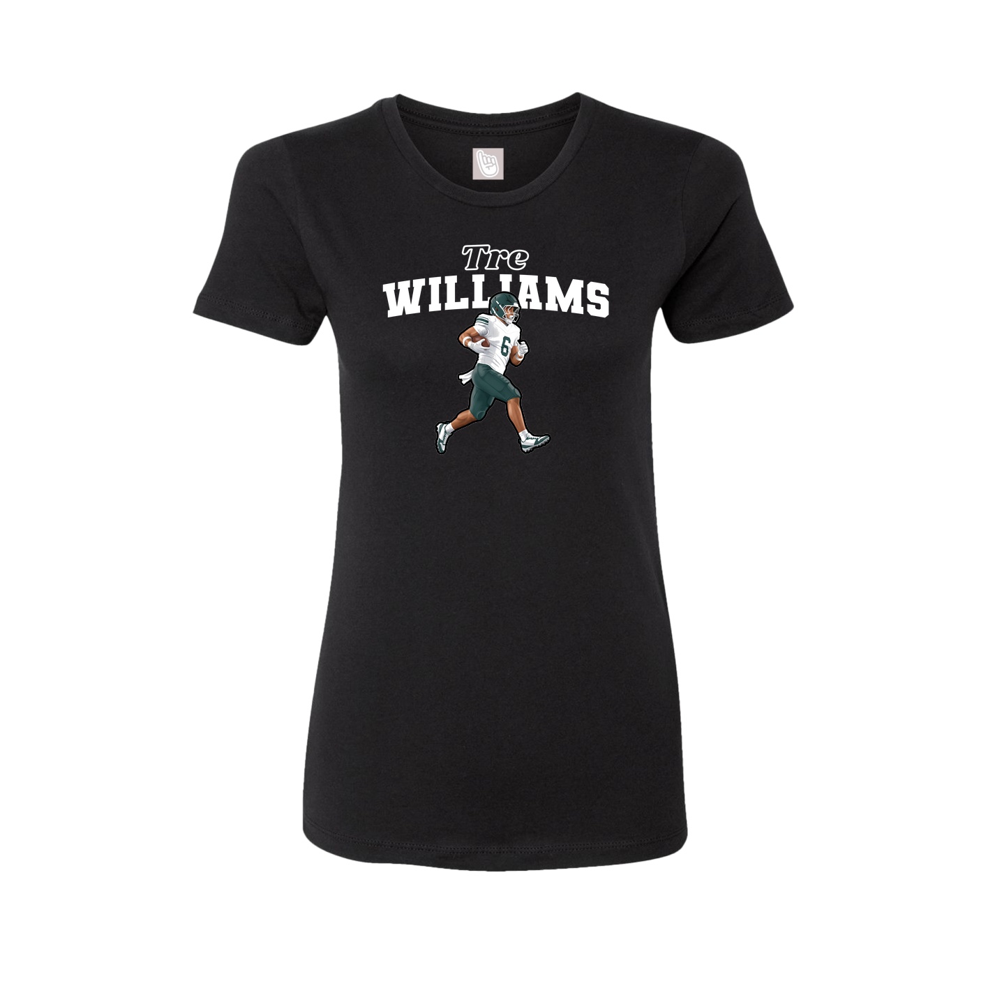 Fitted Women's Tee — Name Arch in Black