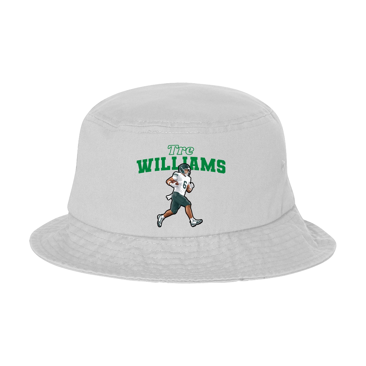 Bucket Cap — Name Arch in White