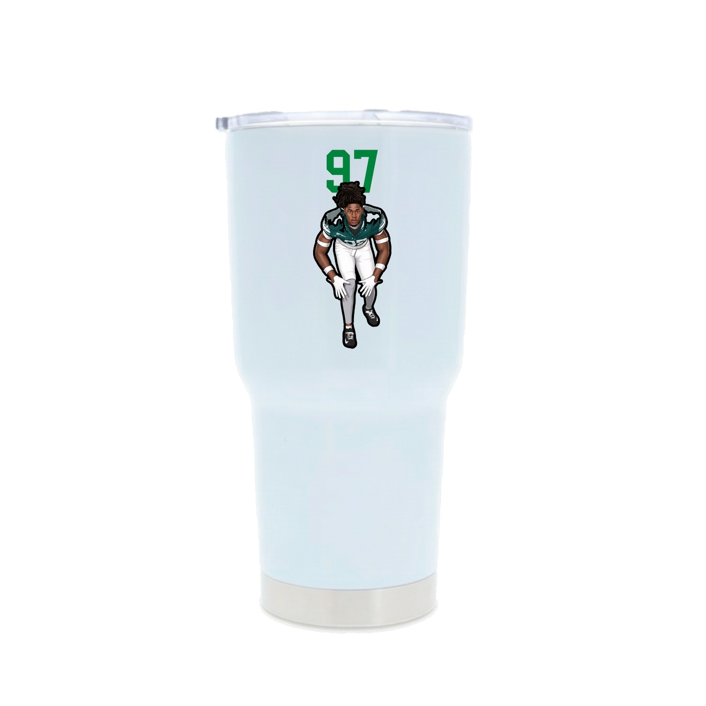 30oz Stainless Steel Tumbler — Number Top in White