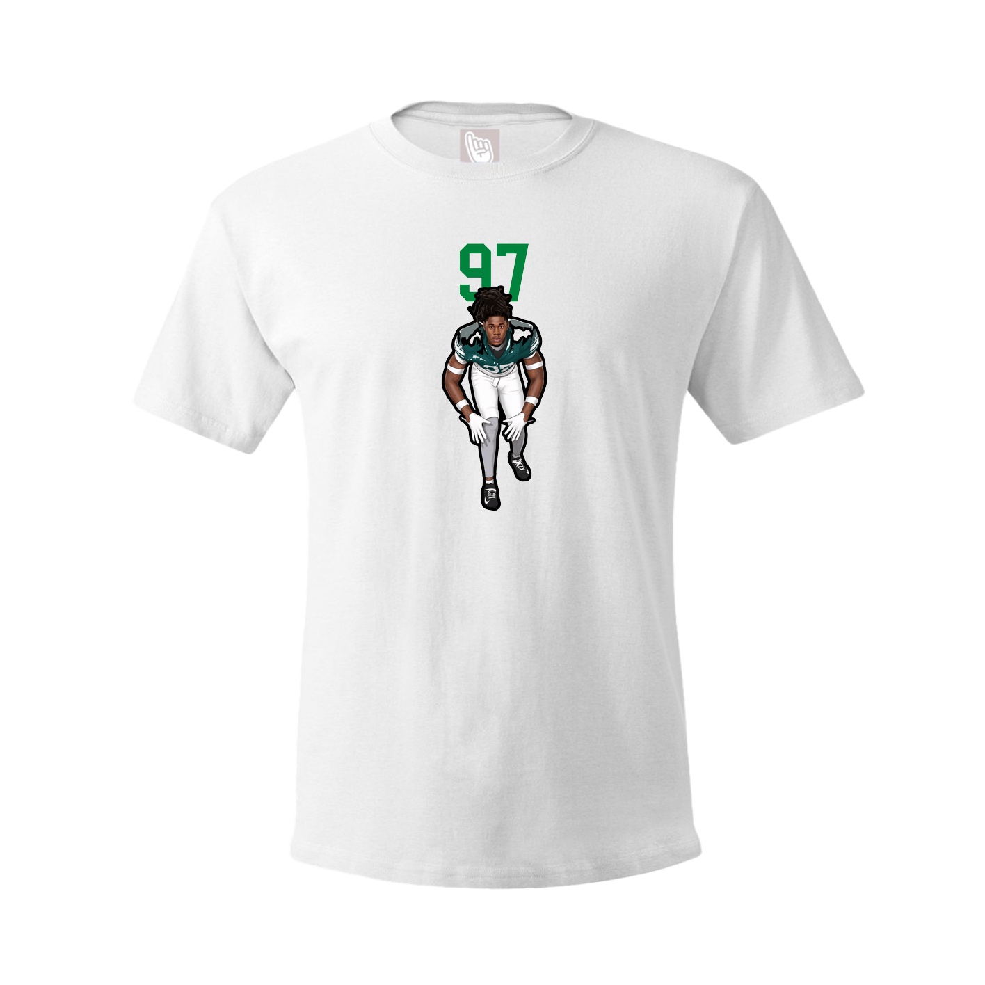 Youth Tee — Number Top in White