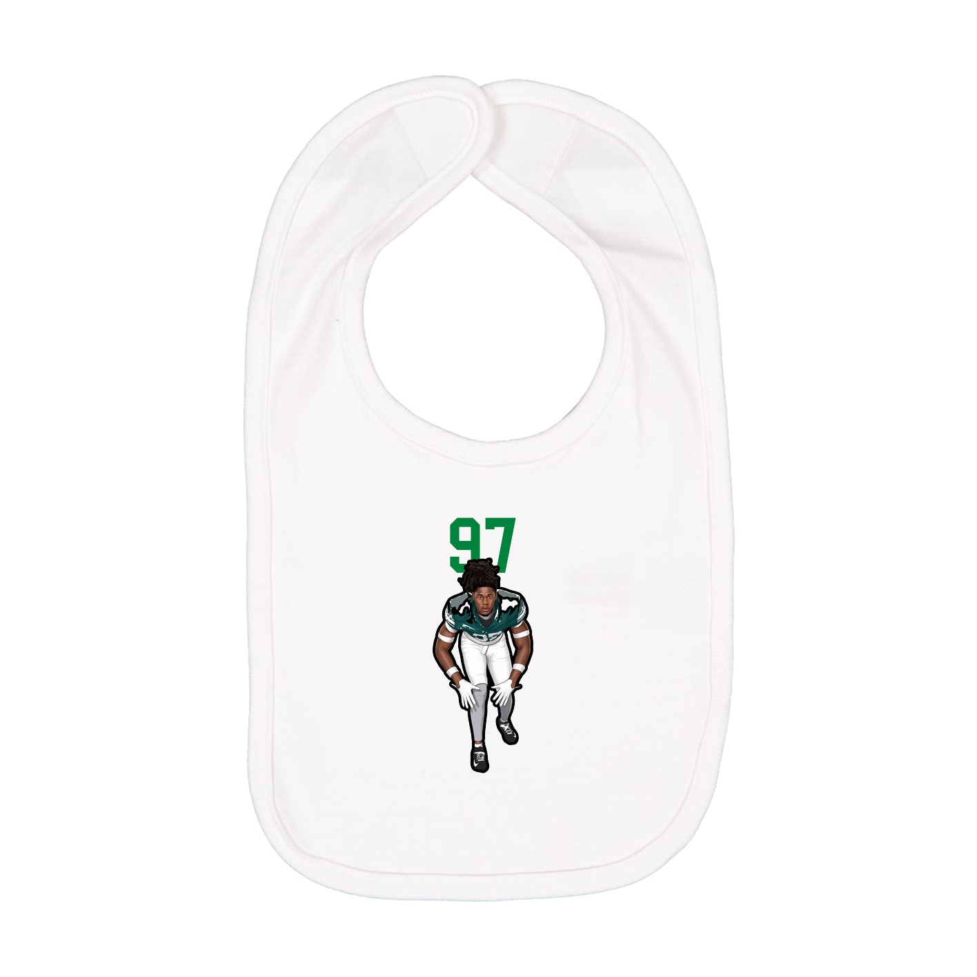 Infant Bib — Number Top in White