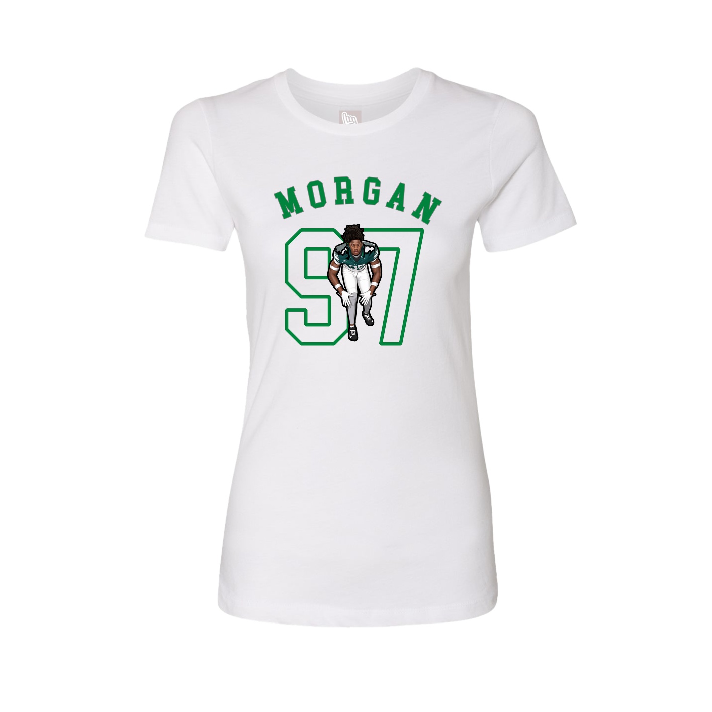 Fitted Women's Tee — Shirsey Arch in White