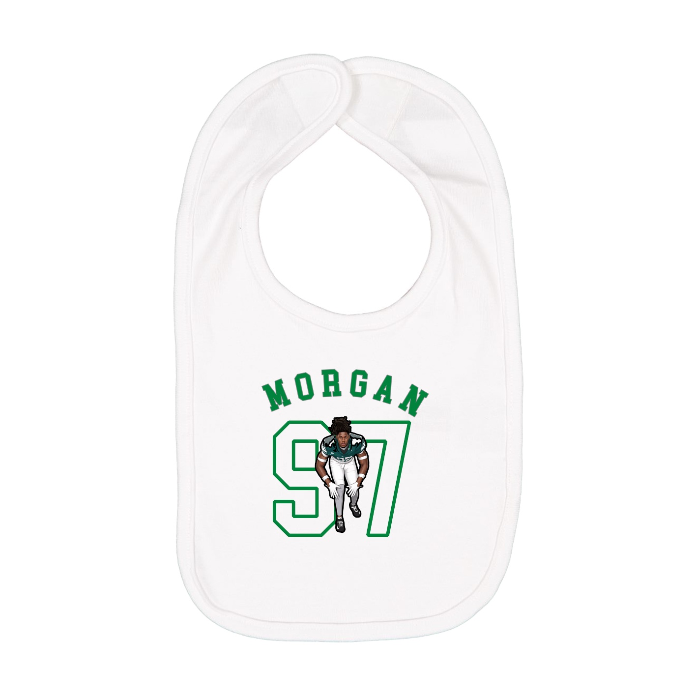 Infant Bib — Shirsey Arch in White