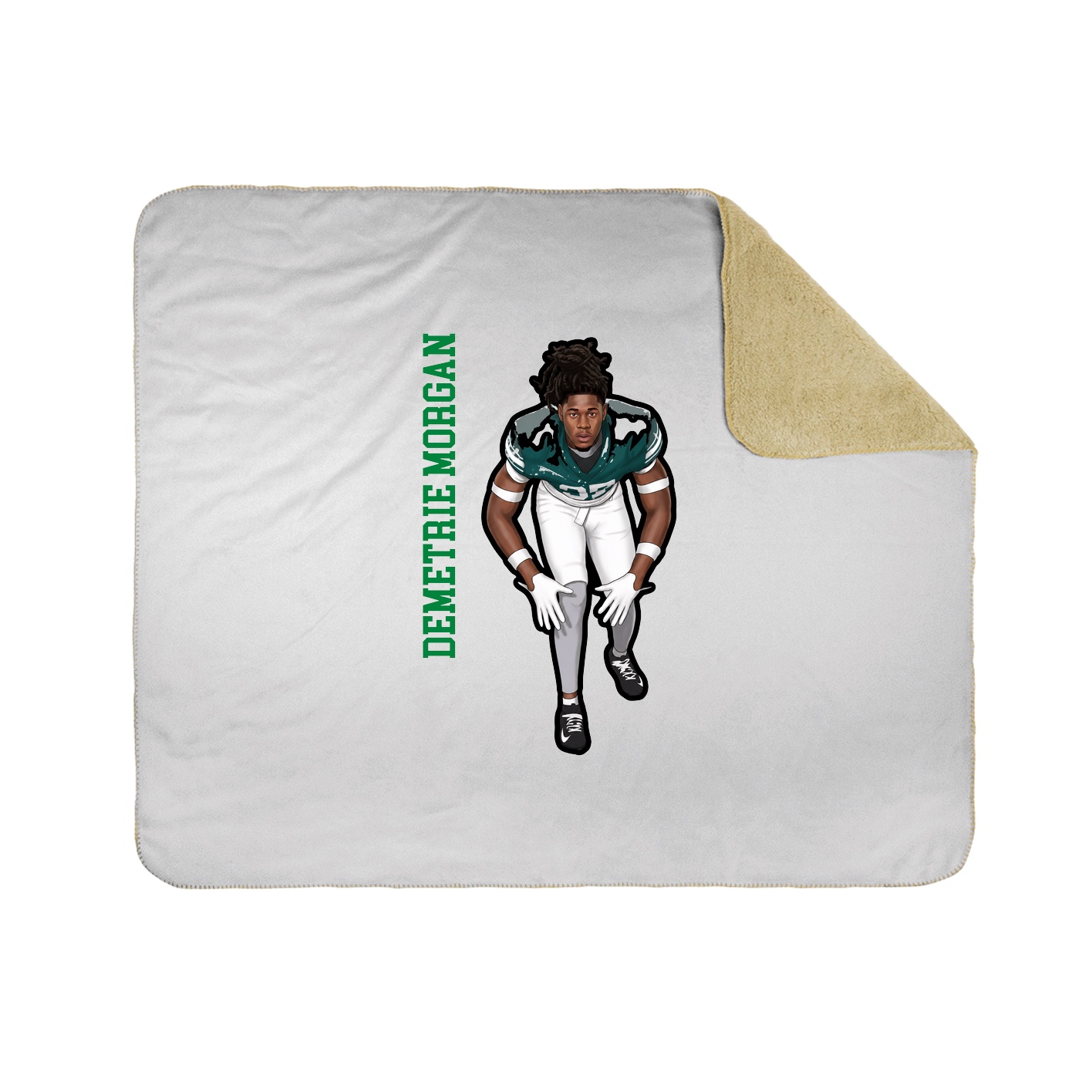 Throw Blanket — Name Vertical in White