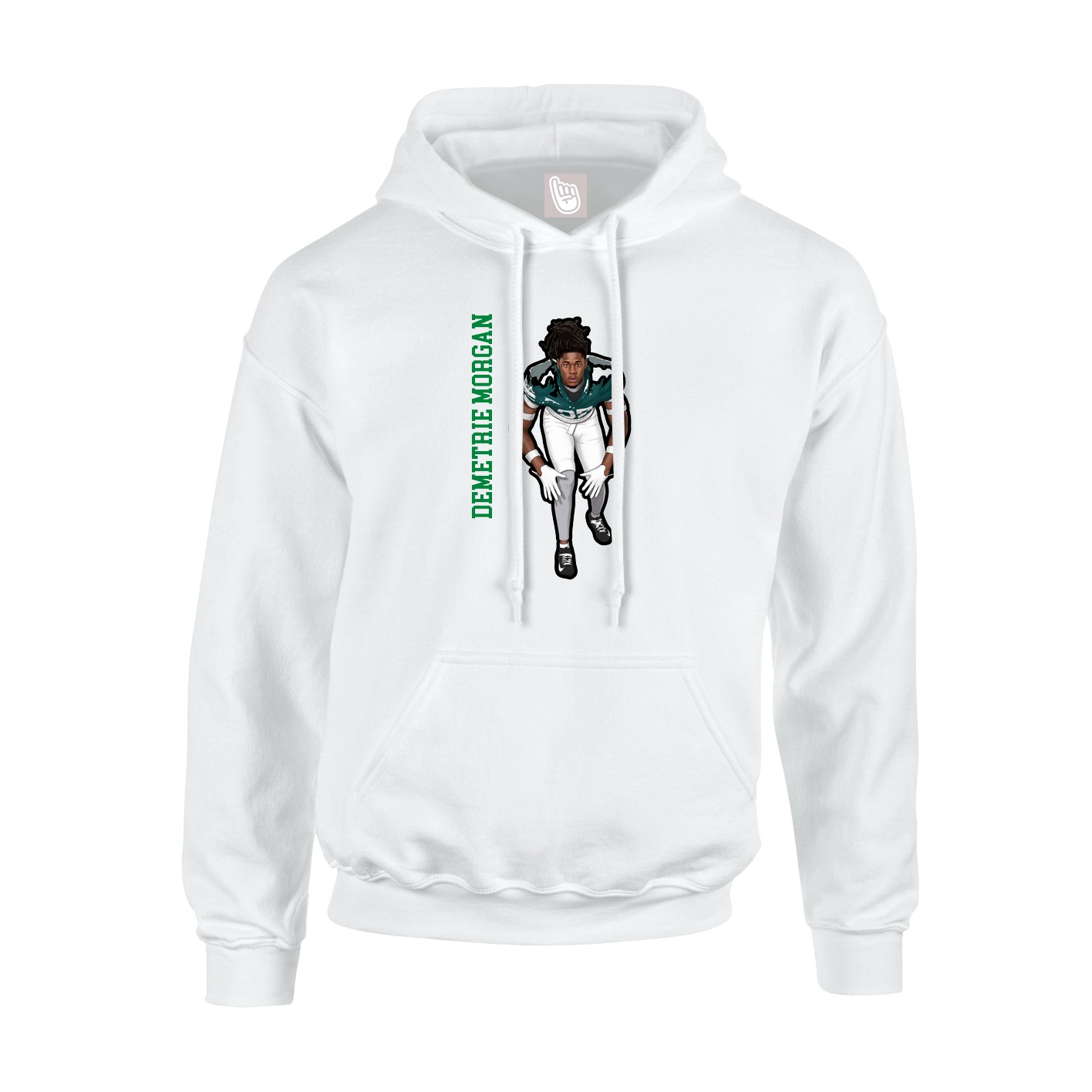 Hoodie — Name Vertical in White