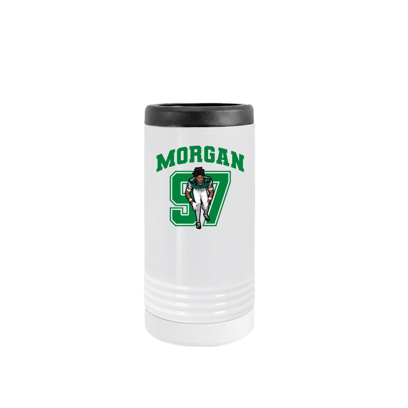 Slim Beverage Holder — Number in White
