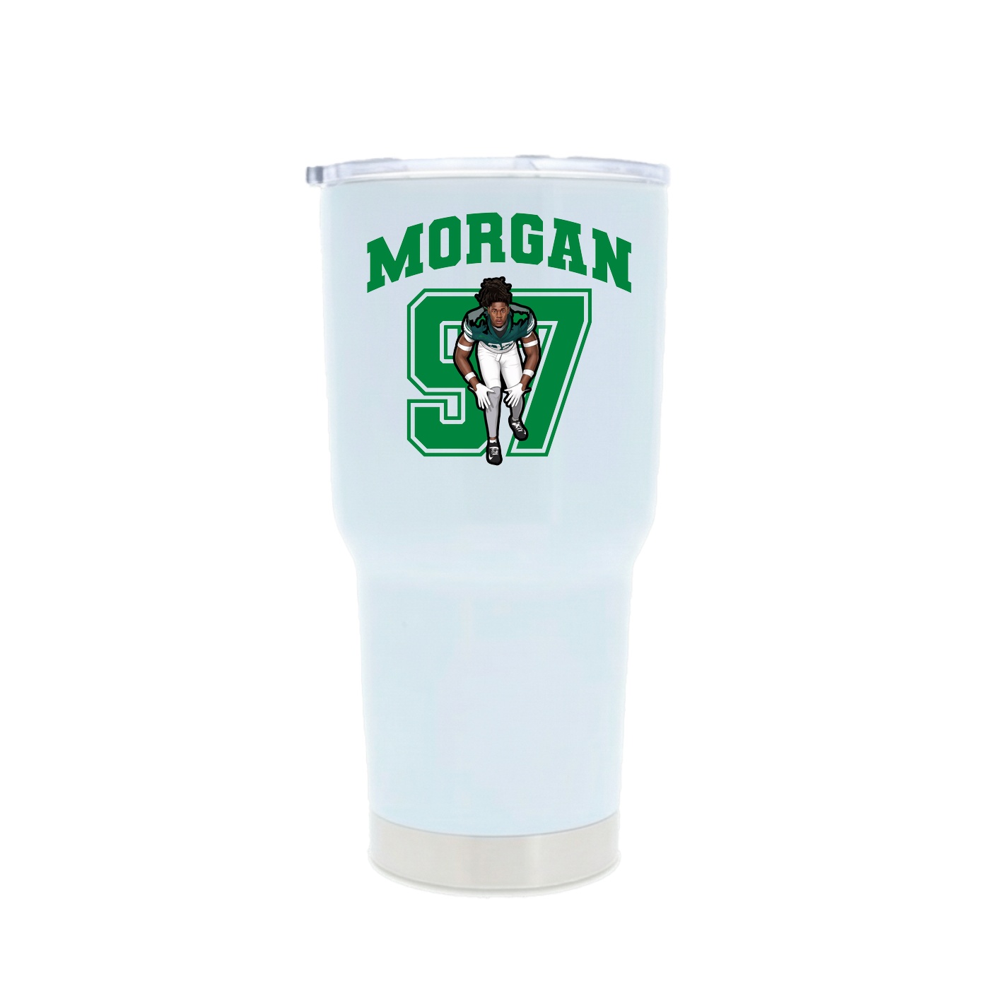 30oz Stainless Steel Tumbler — Number in White