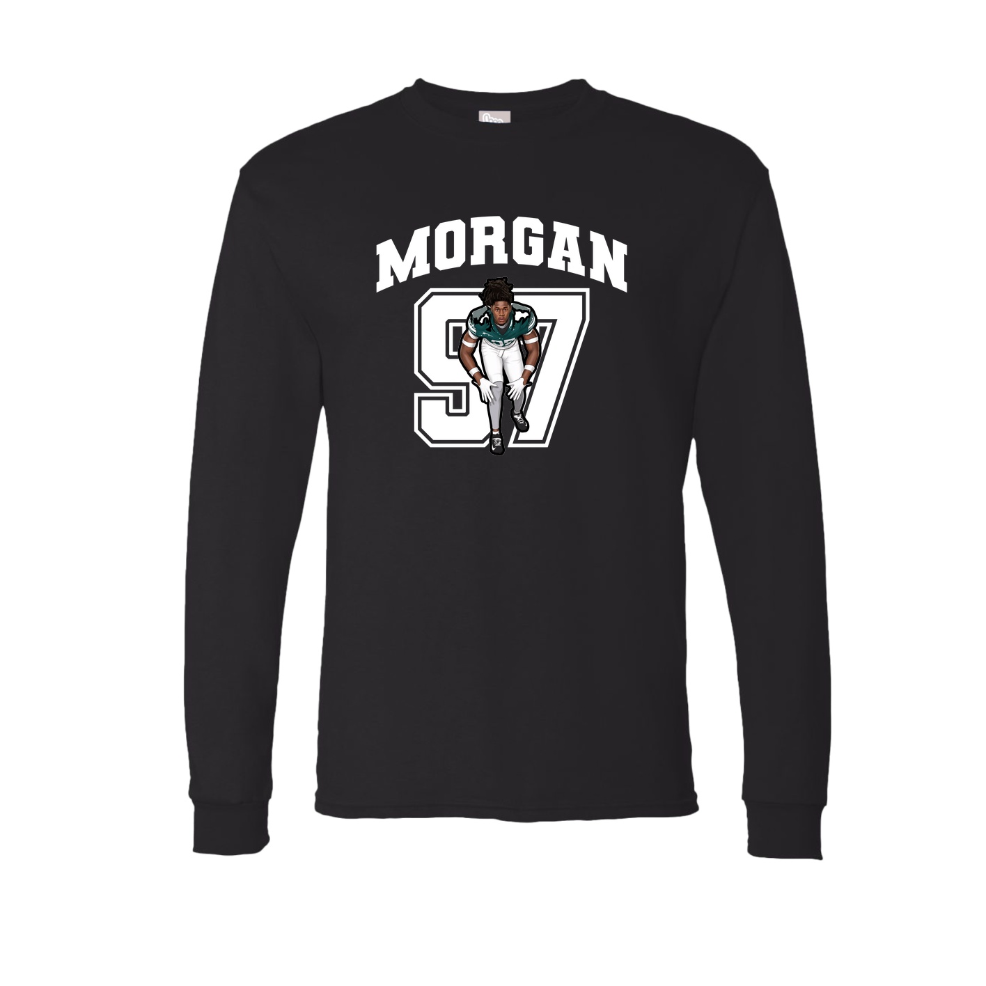 Long Sleeve Tee — Number in Black