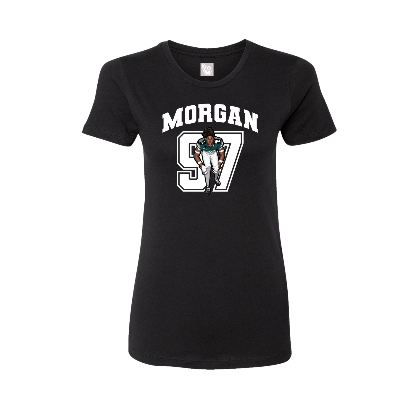 Fitted Women's Tee — Number in Black