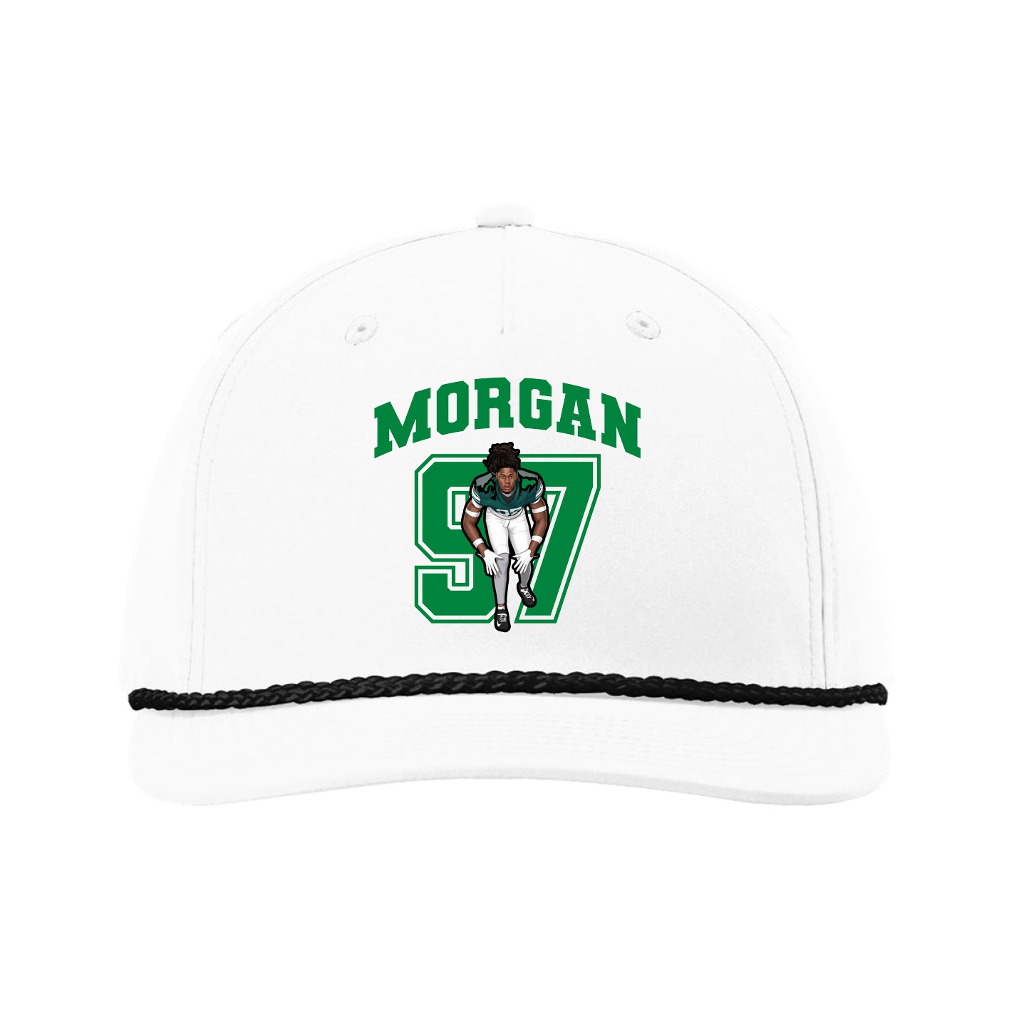 Five-Panel Classic Rope Cap — Number in White