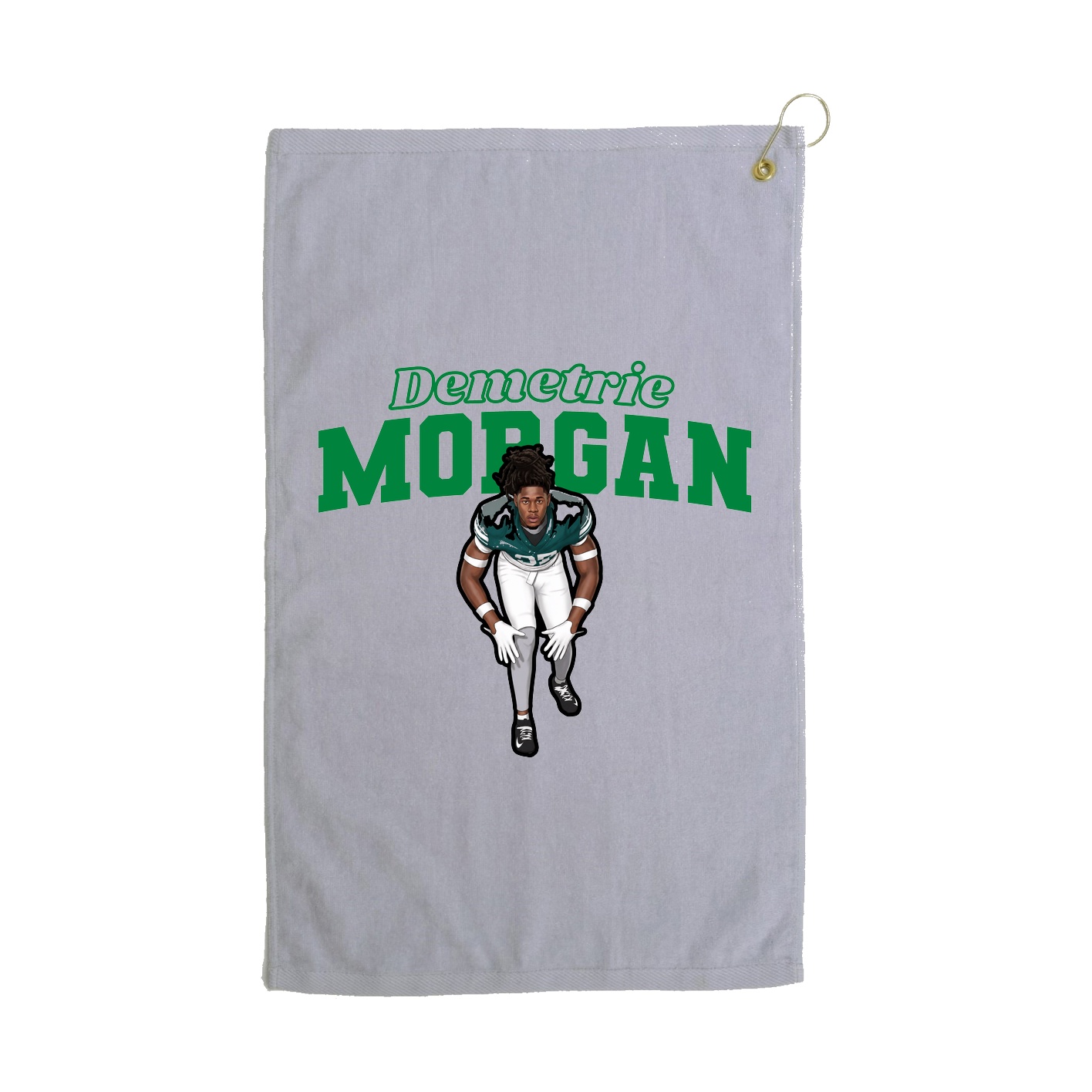 Golf Towel — Name Arch in Grey