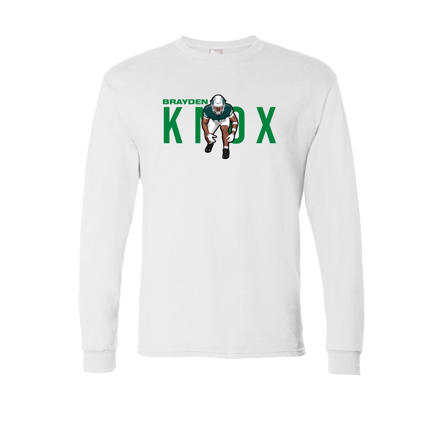 Long Sleeve Tee — Player Name in White