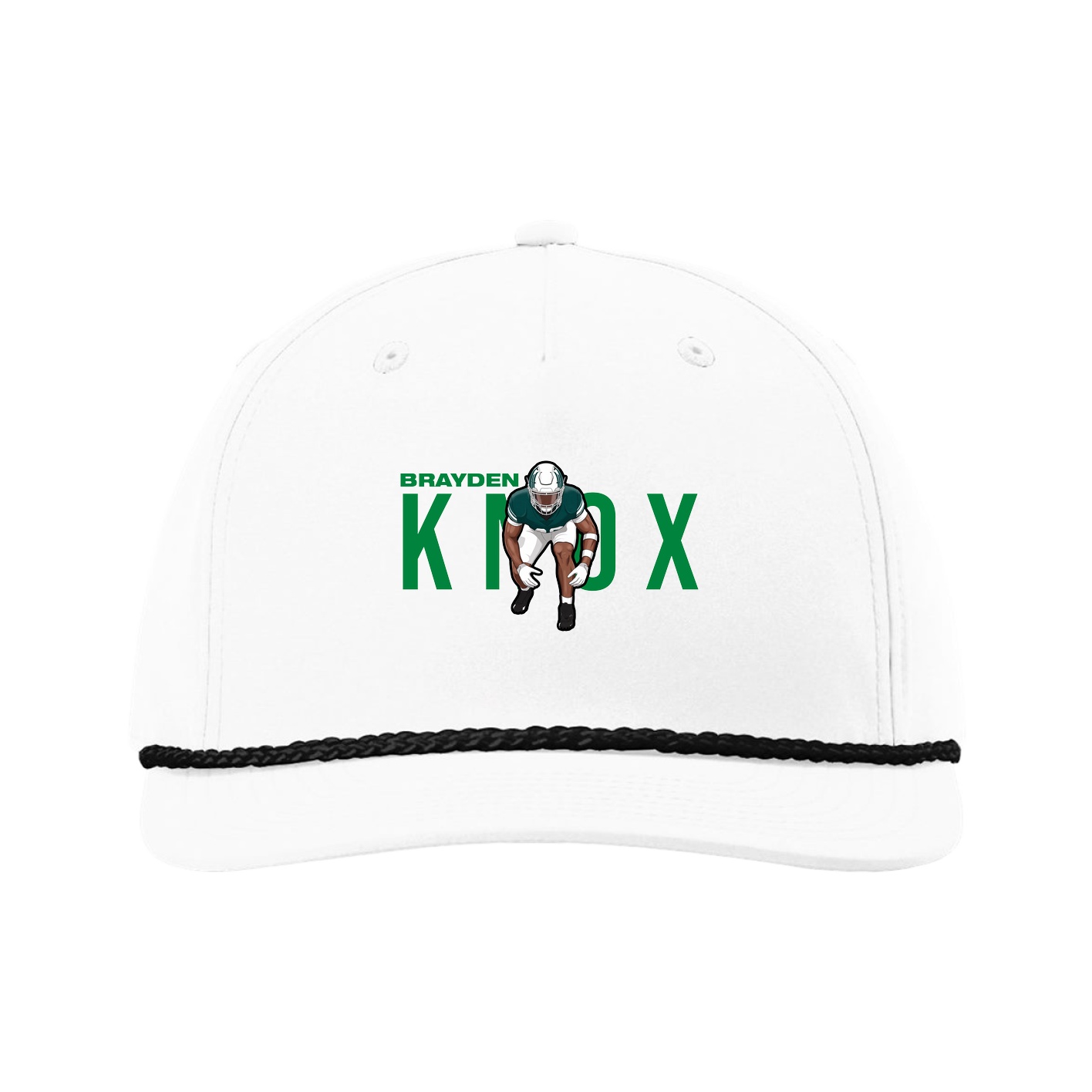 Five-Panel Classic Rope Cap — Player Name in White