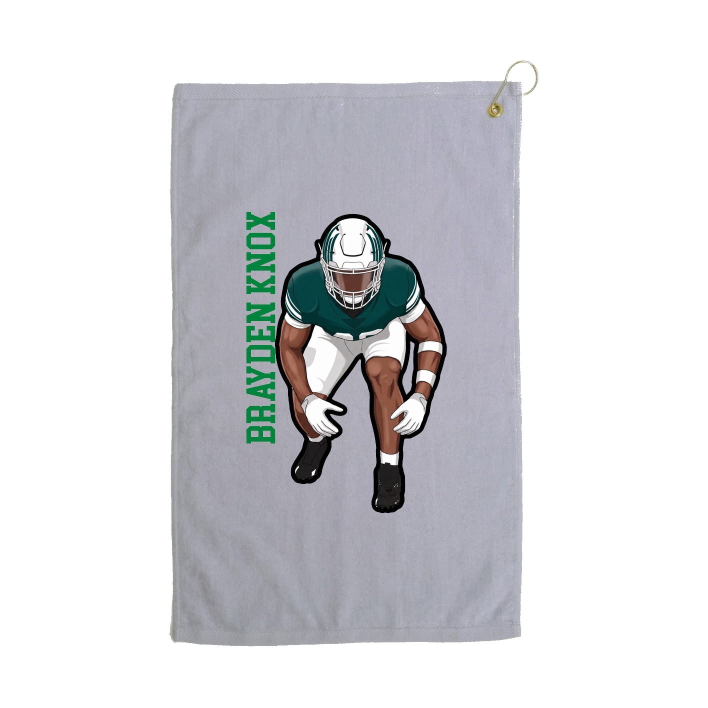 Golf Towel — Name Vertical in Grey