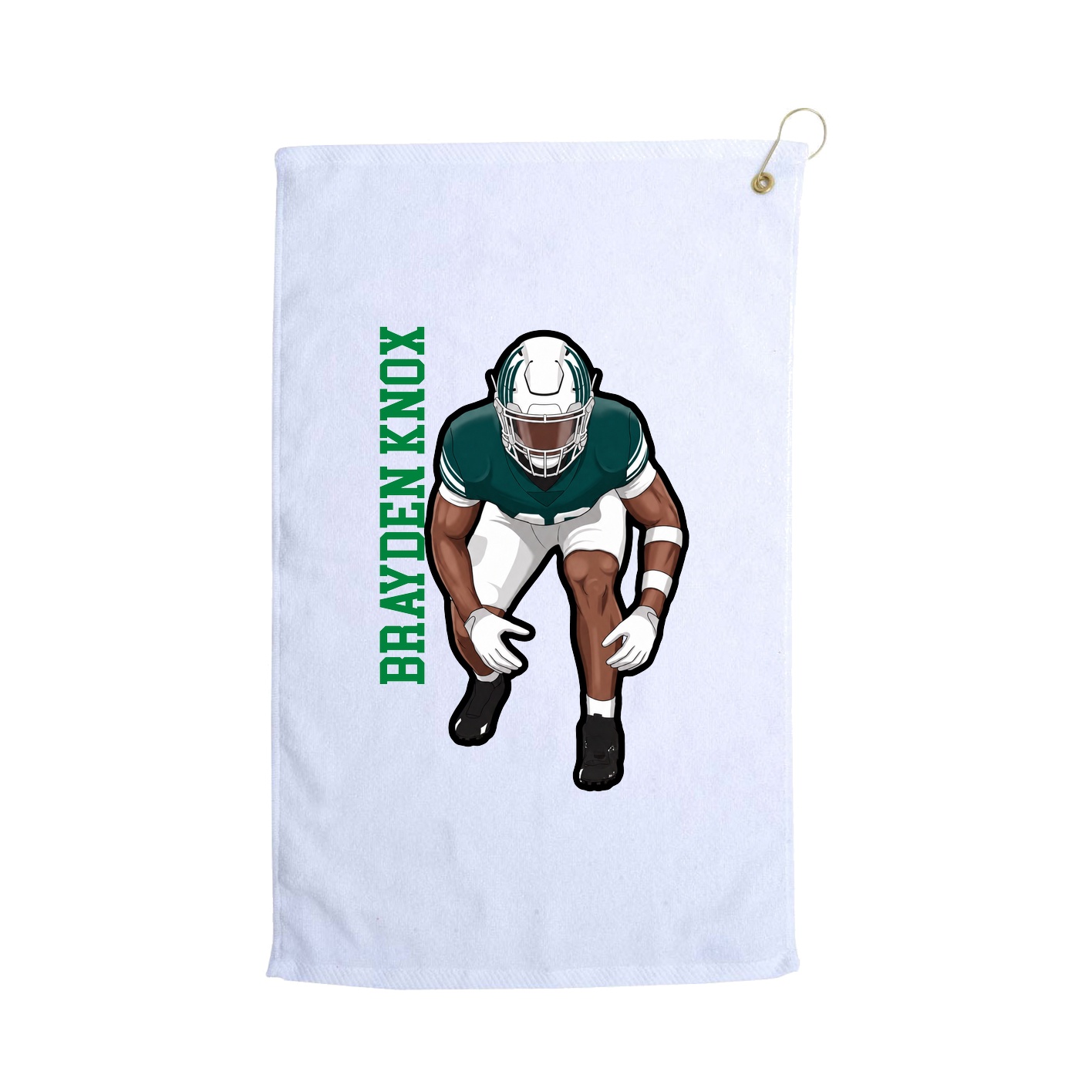 Golf Towel — Name Vertical in White