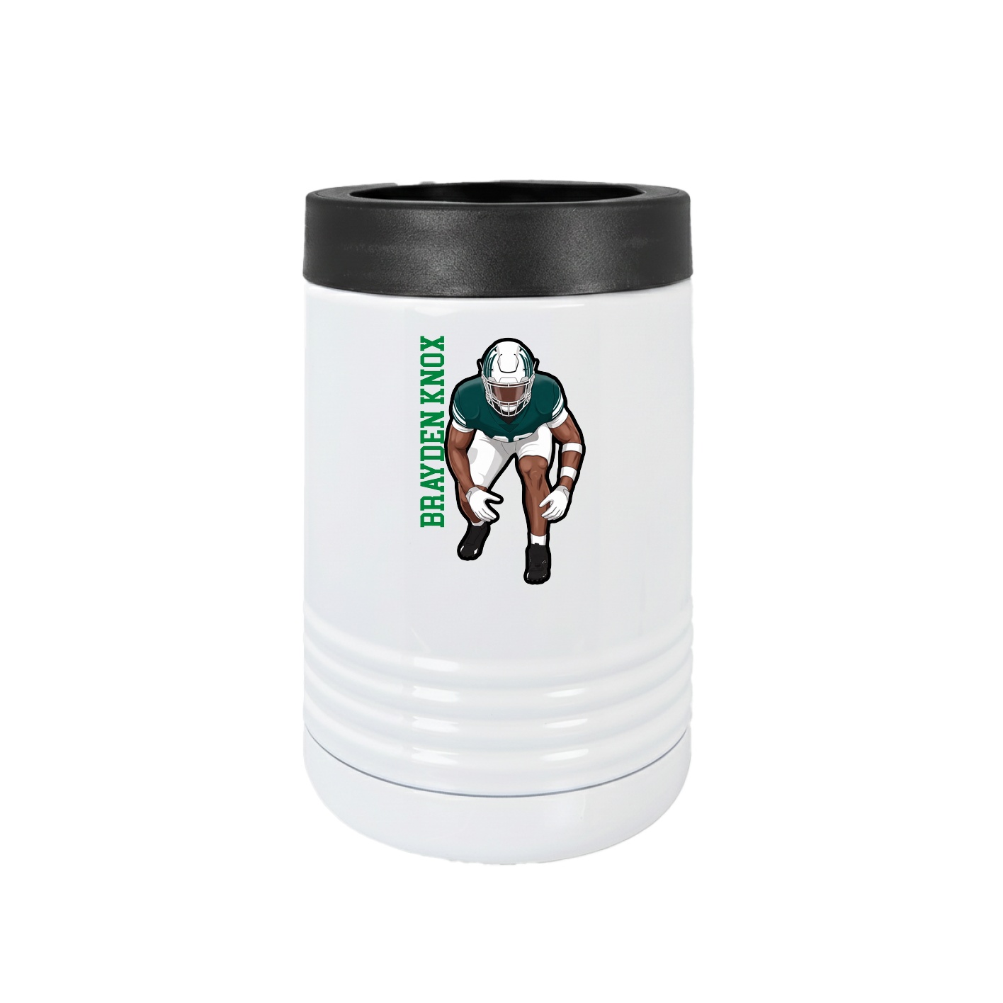 Beverage Holder — Name Vertical in White
