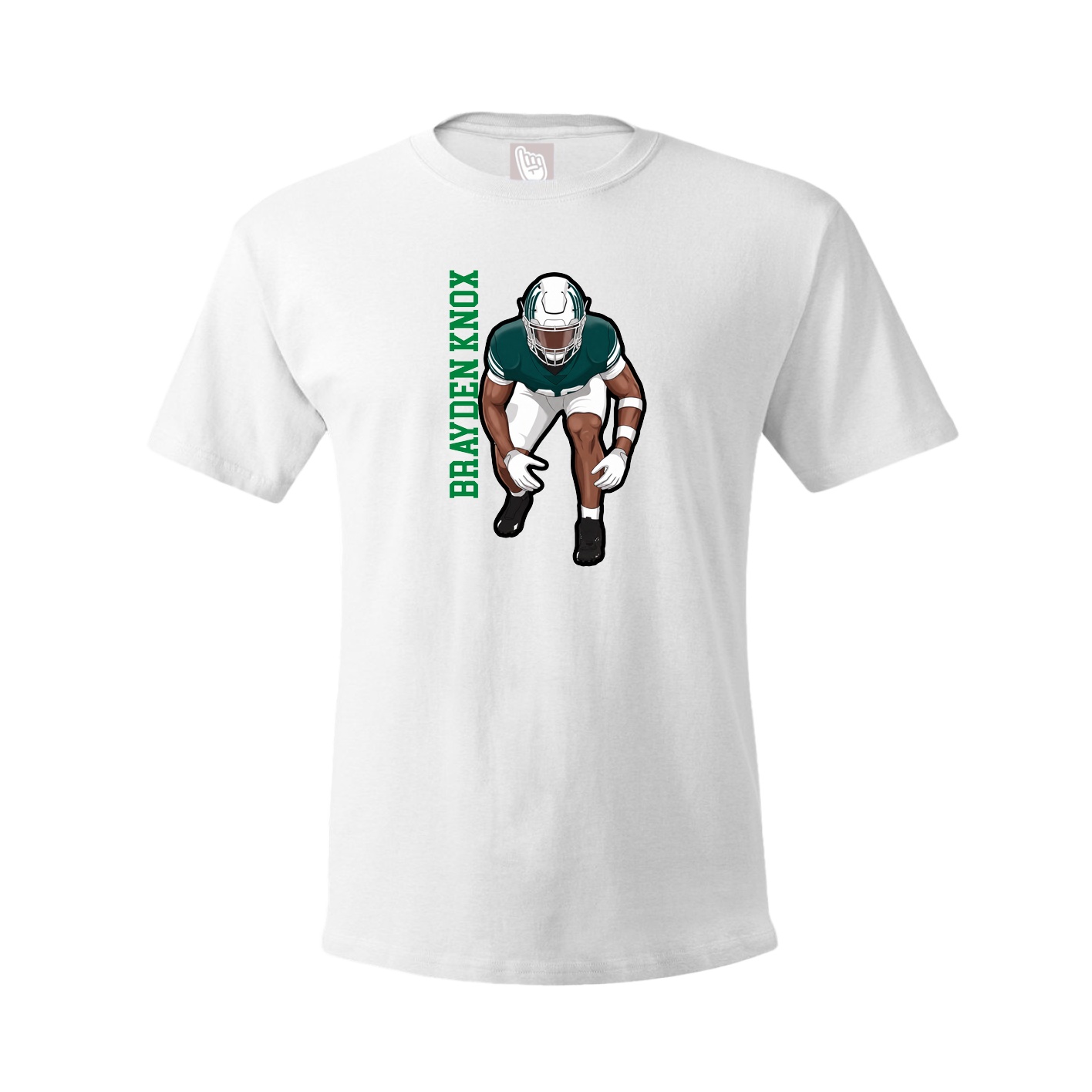 Youth Tee — Name Vertical in White