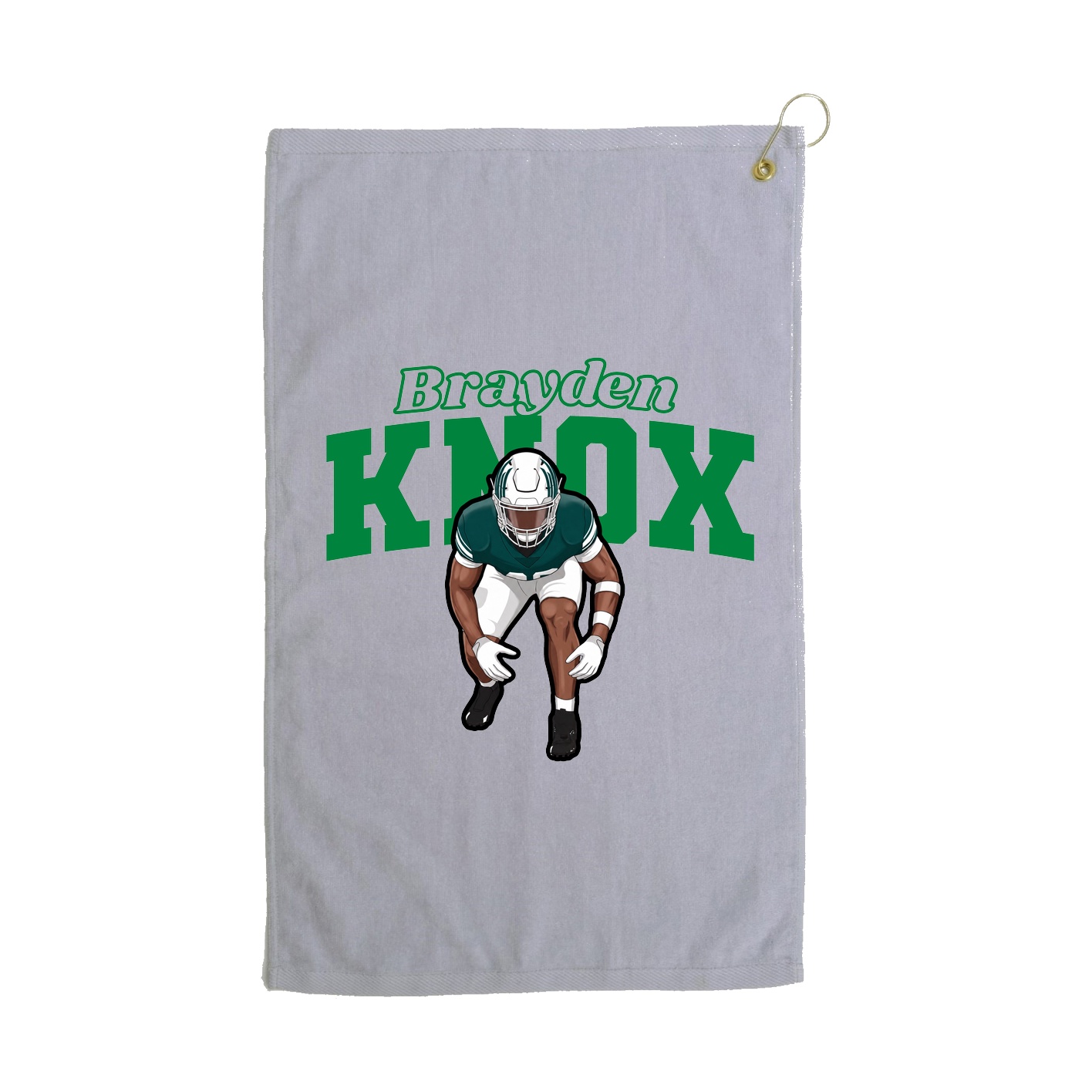 Golf Towel — Name Arch in Grey