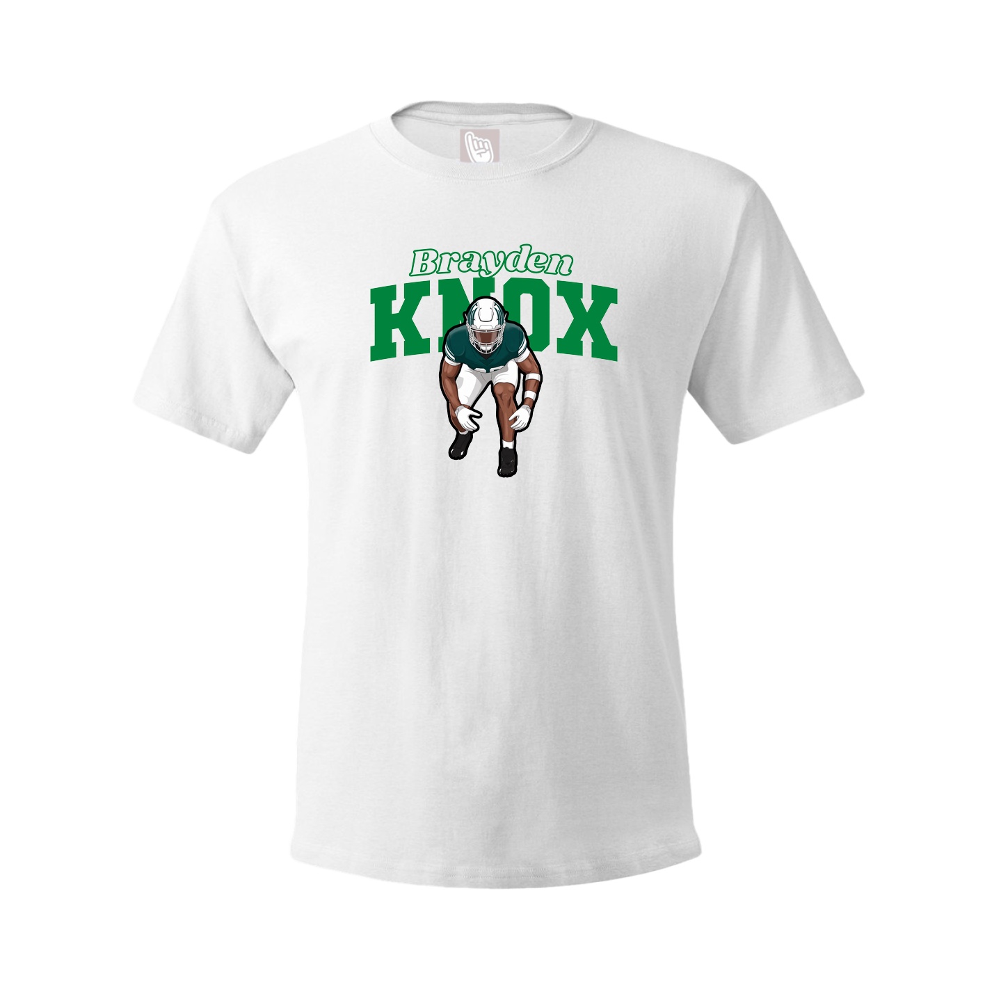 Youth Tee — Name Arch in White