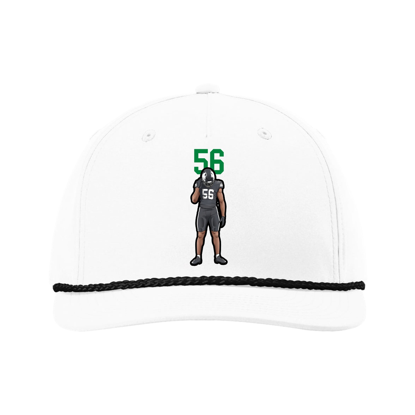 Five-Panel Classic Rope Cap — Number Top in White