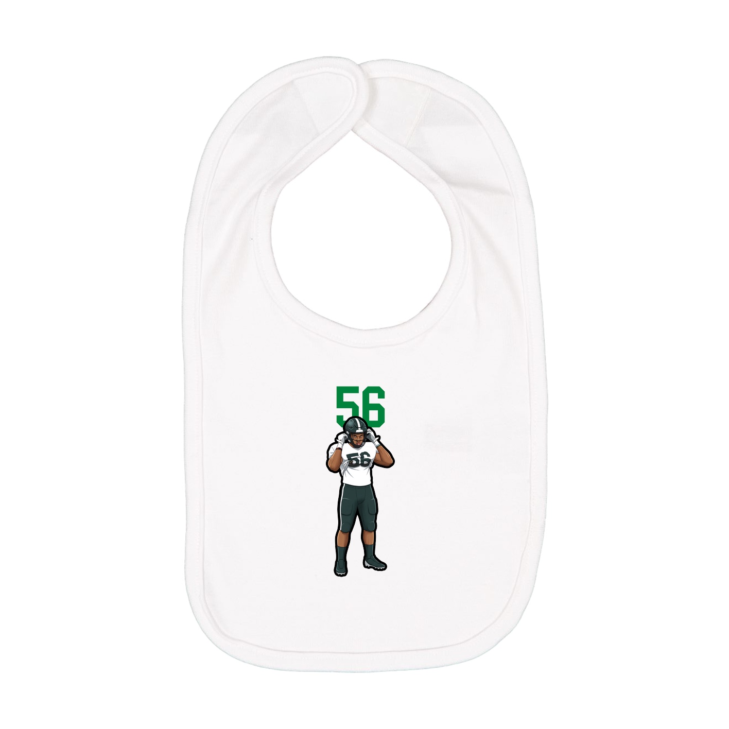 Infant Bib — Number Top in White