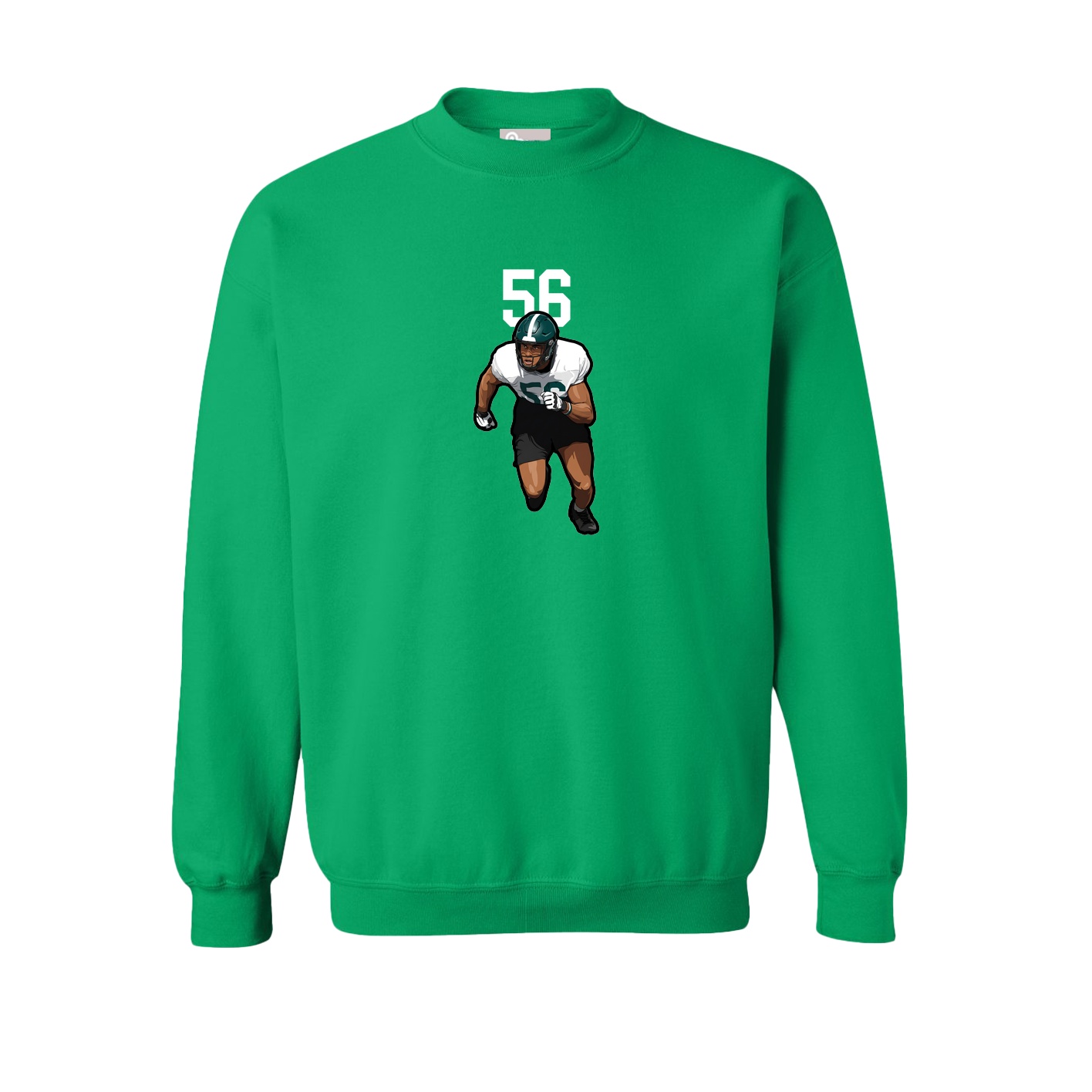 Fleece Crew — Number Top in Green