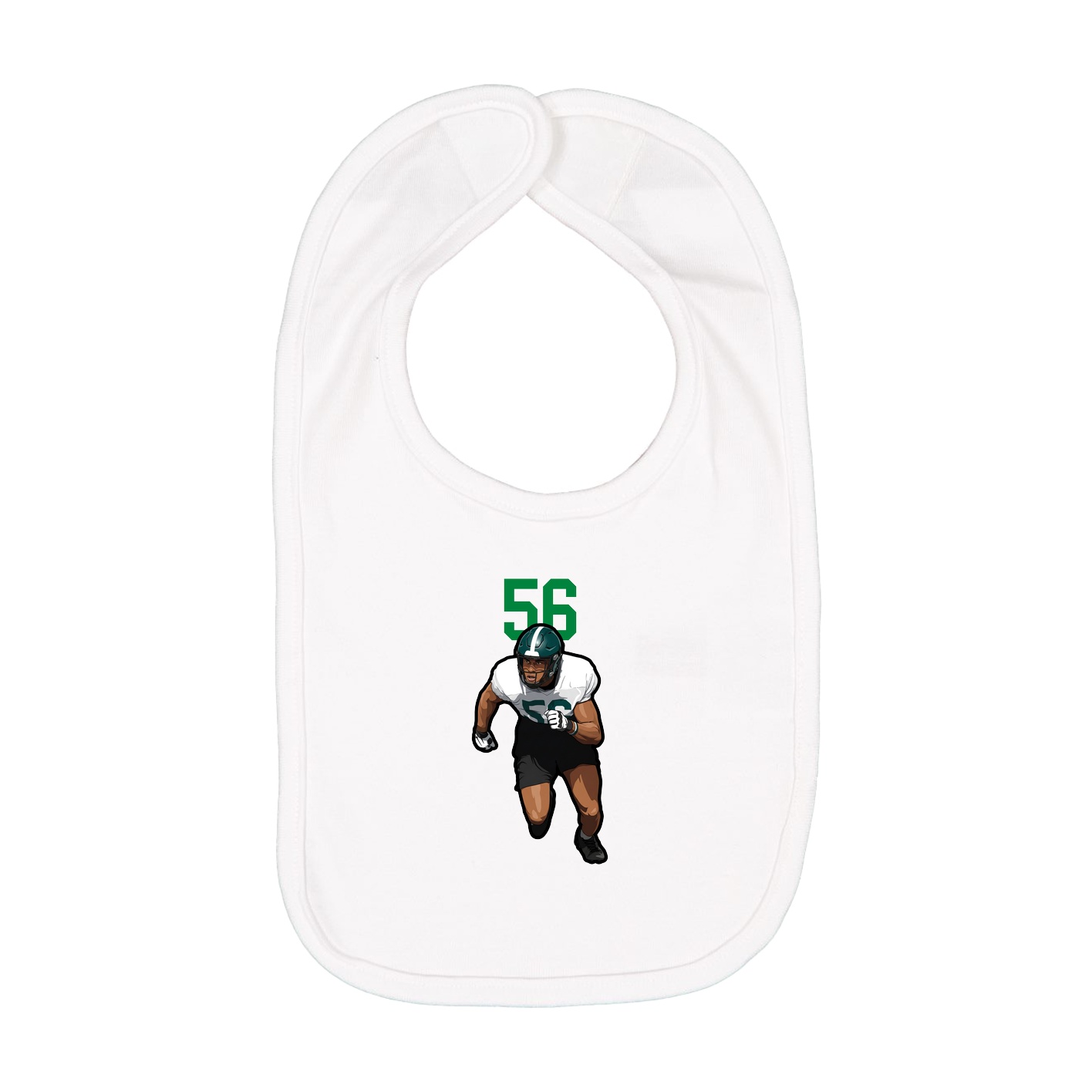 Infant Bib — Number Top in White