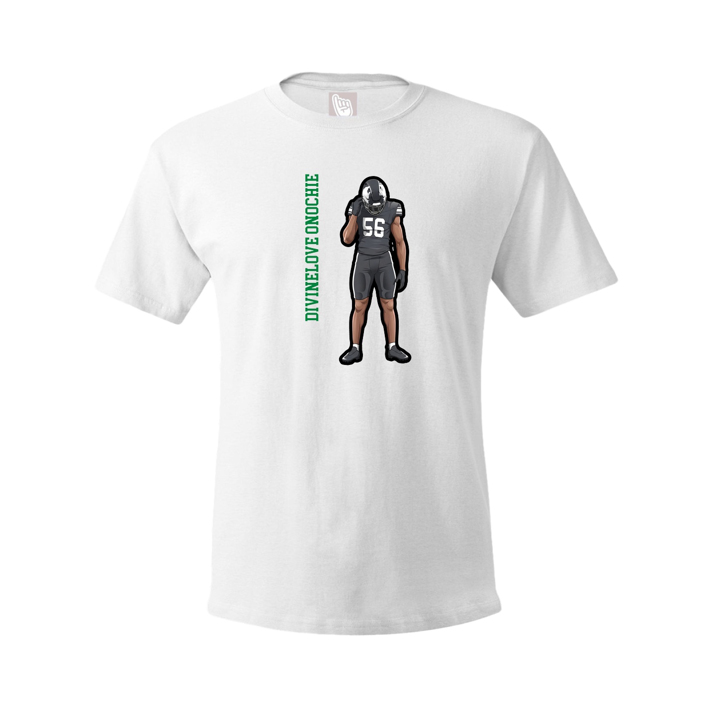 Youth Tee — Name Vertical in White