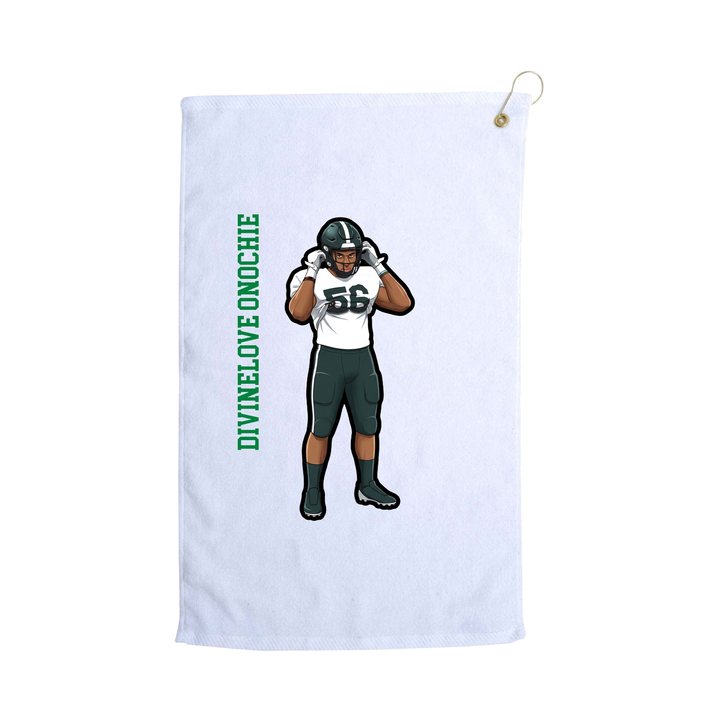 Golf Towel — Name Vertical in White